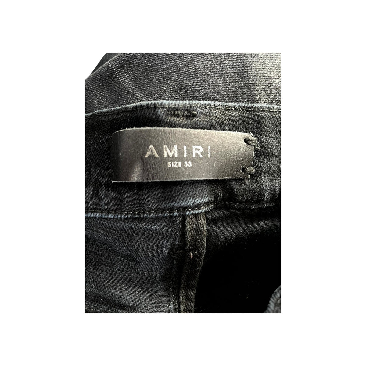 Amiri MX1 Black Plaid Patch Black Wash & Blue Jeans