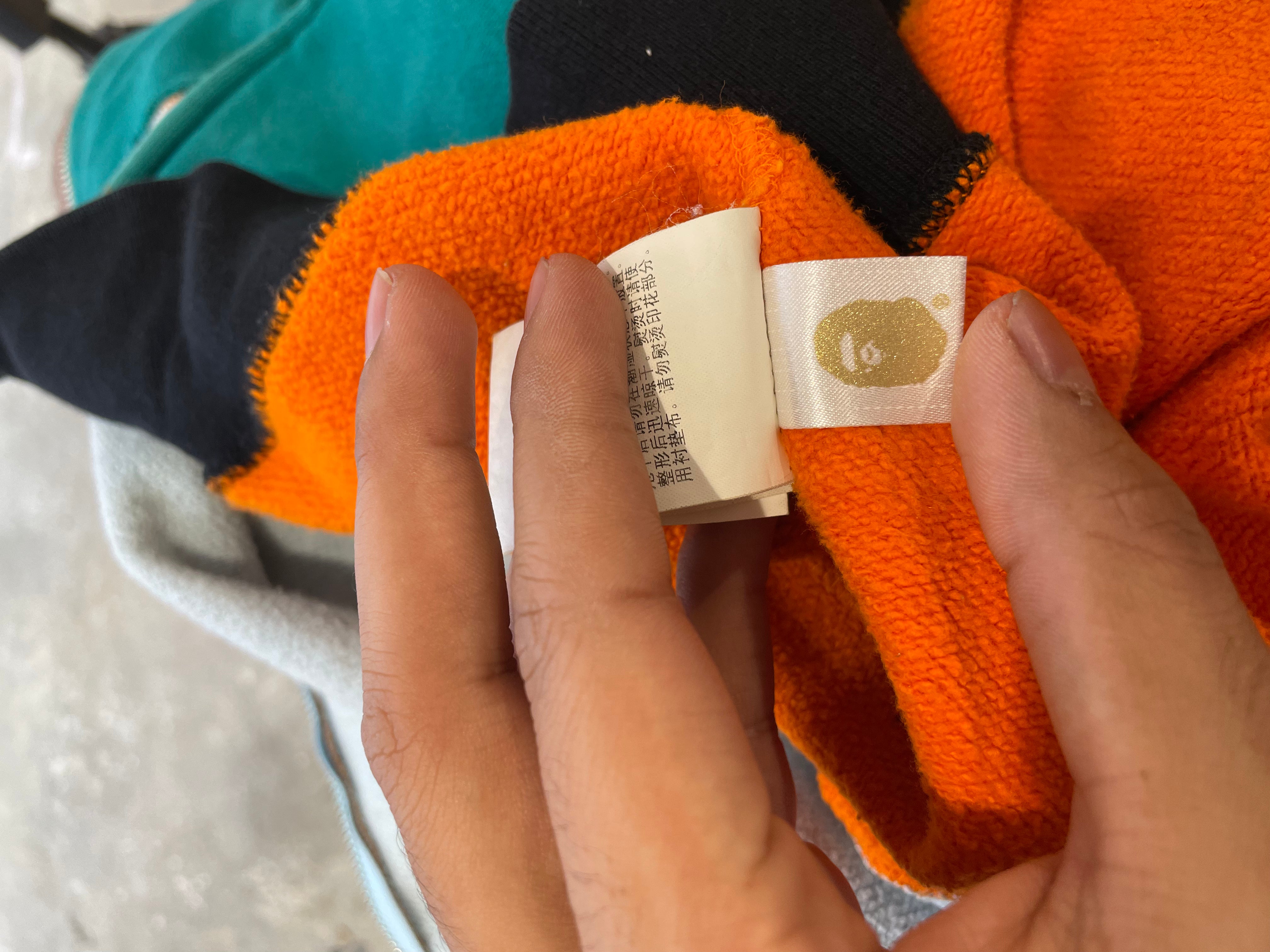 BAPE Shark Zip Up Teal Green Orange Used Medium