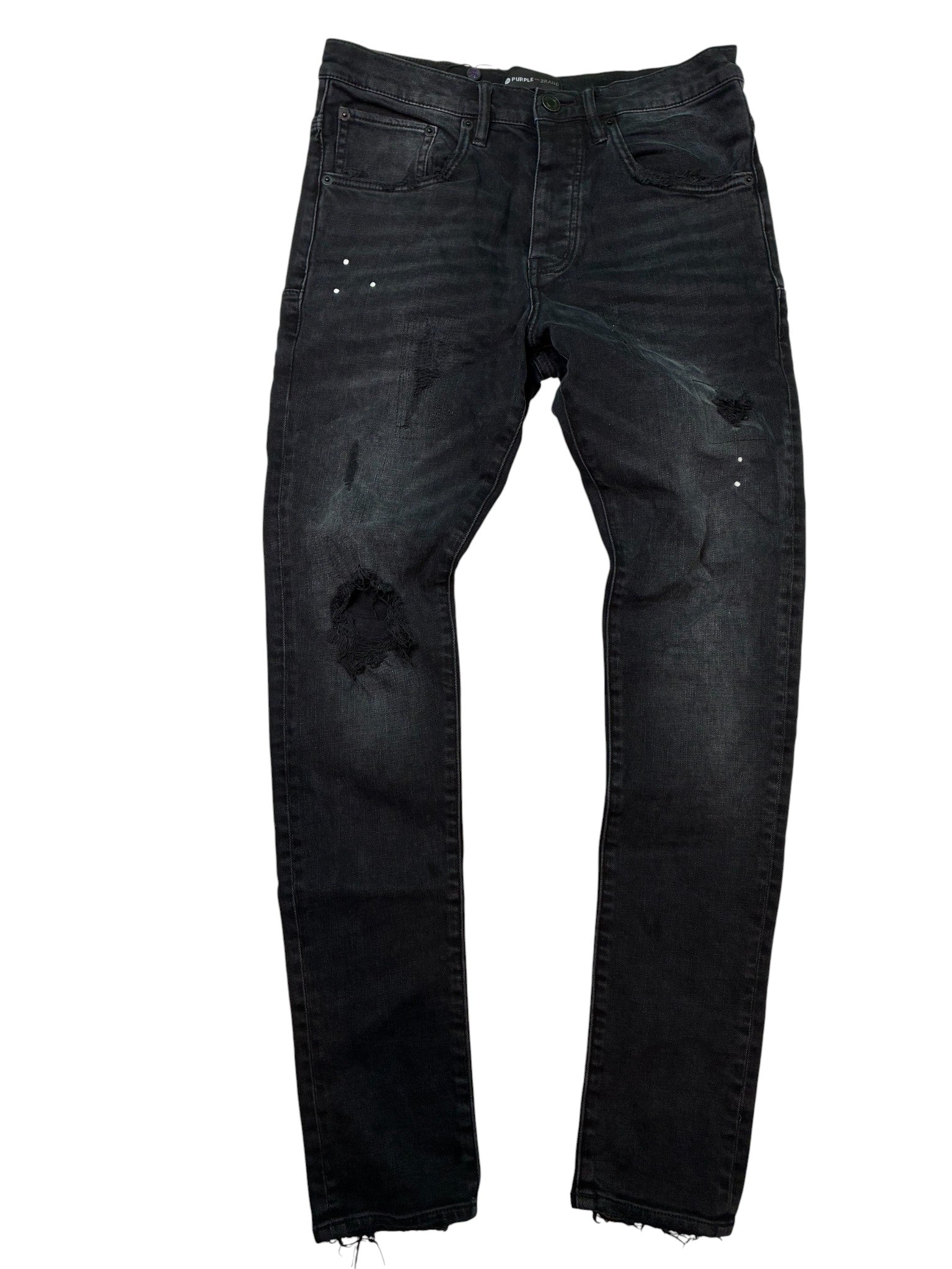 Purple Brand Distressed Black Wash Jeans