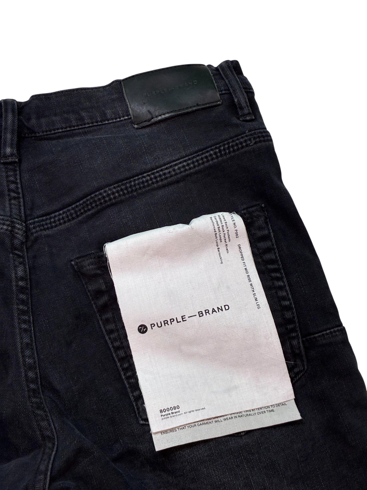 Purple Brand Distressed Black Wash Jeans