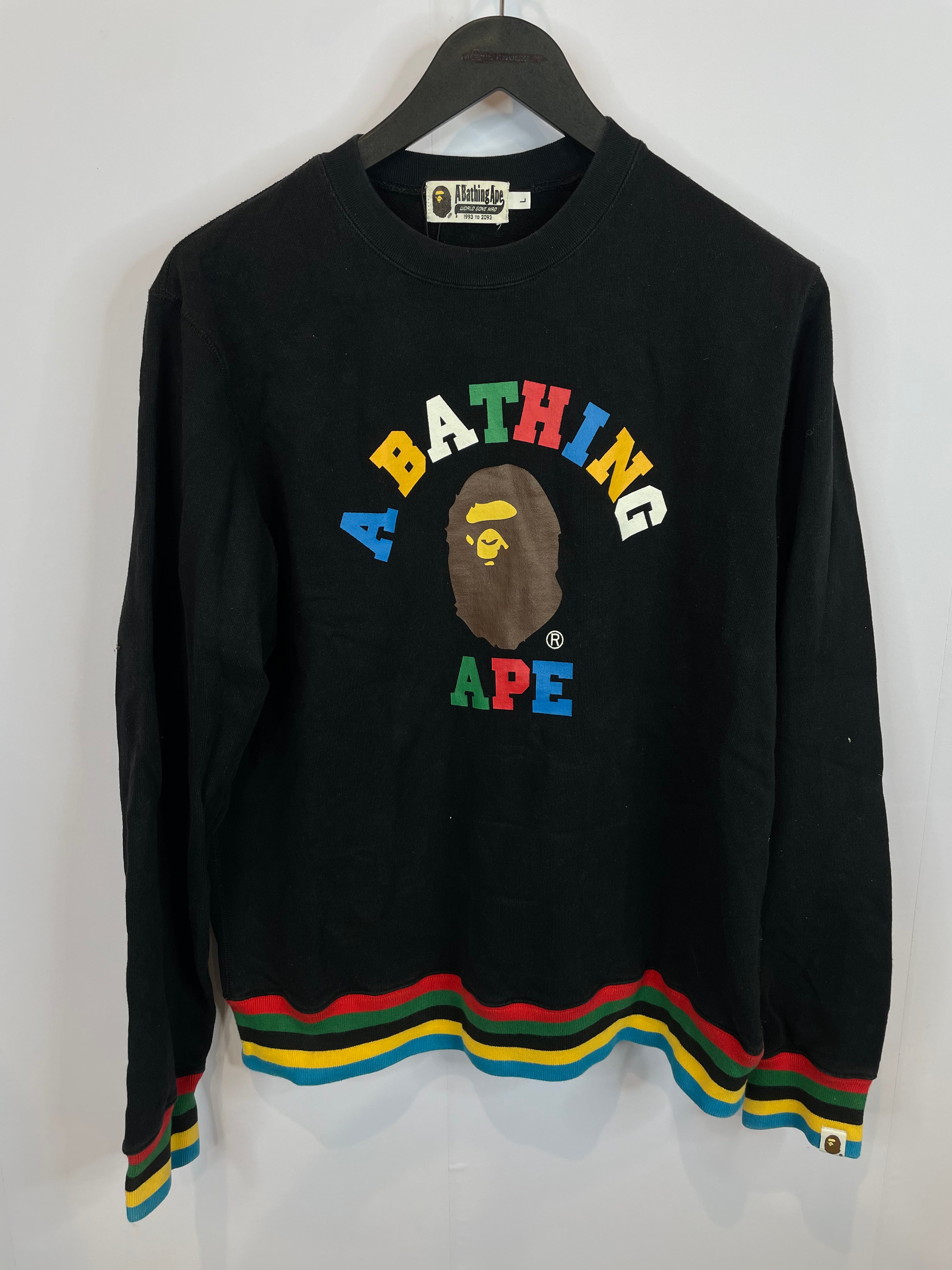 BAPE ABA Sweatsuit Black Multi Used Top (L) Bottom (XL)