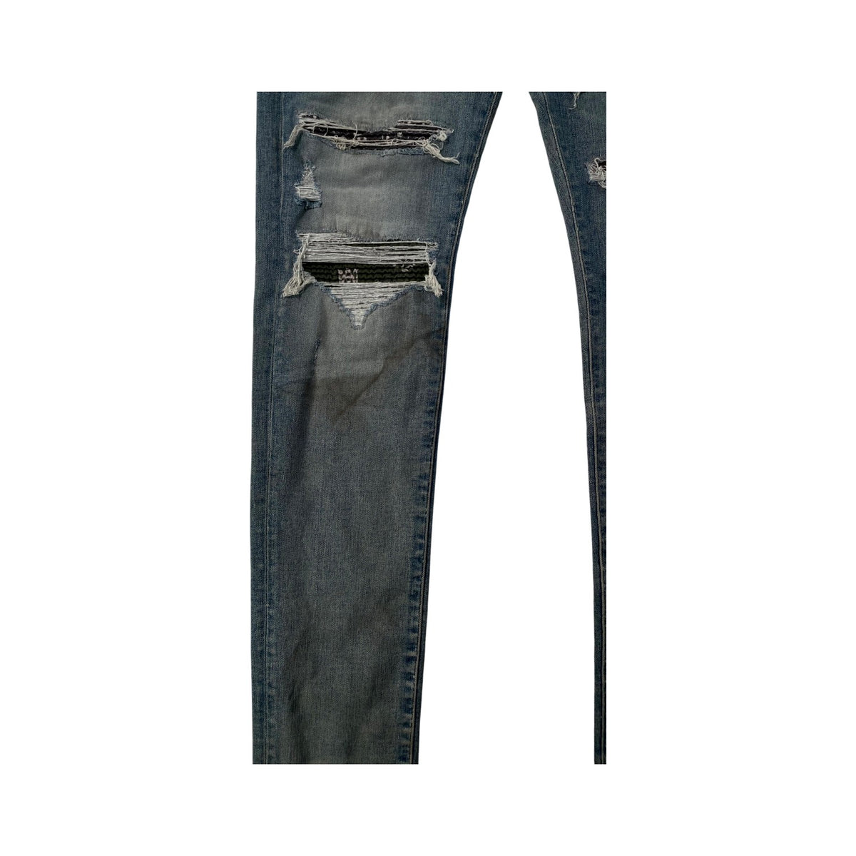 Amiri Paisley Thrasher Patch Light Wash, Tan, Olive & Brown Jeans