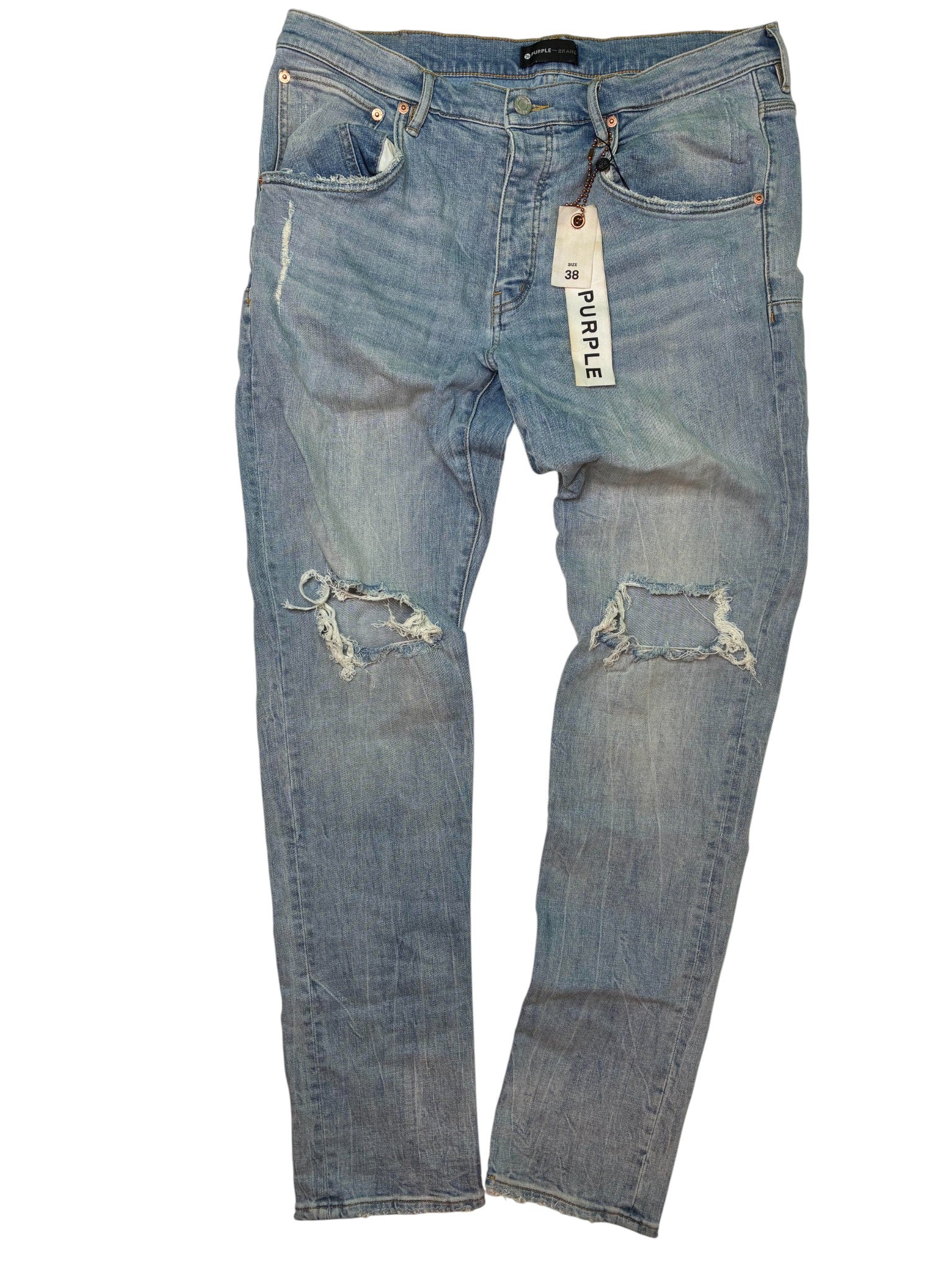 Purple Brand Light Wash Knee Rip Jeans