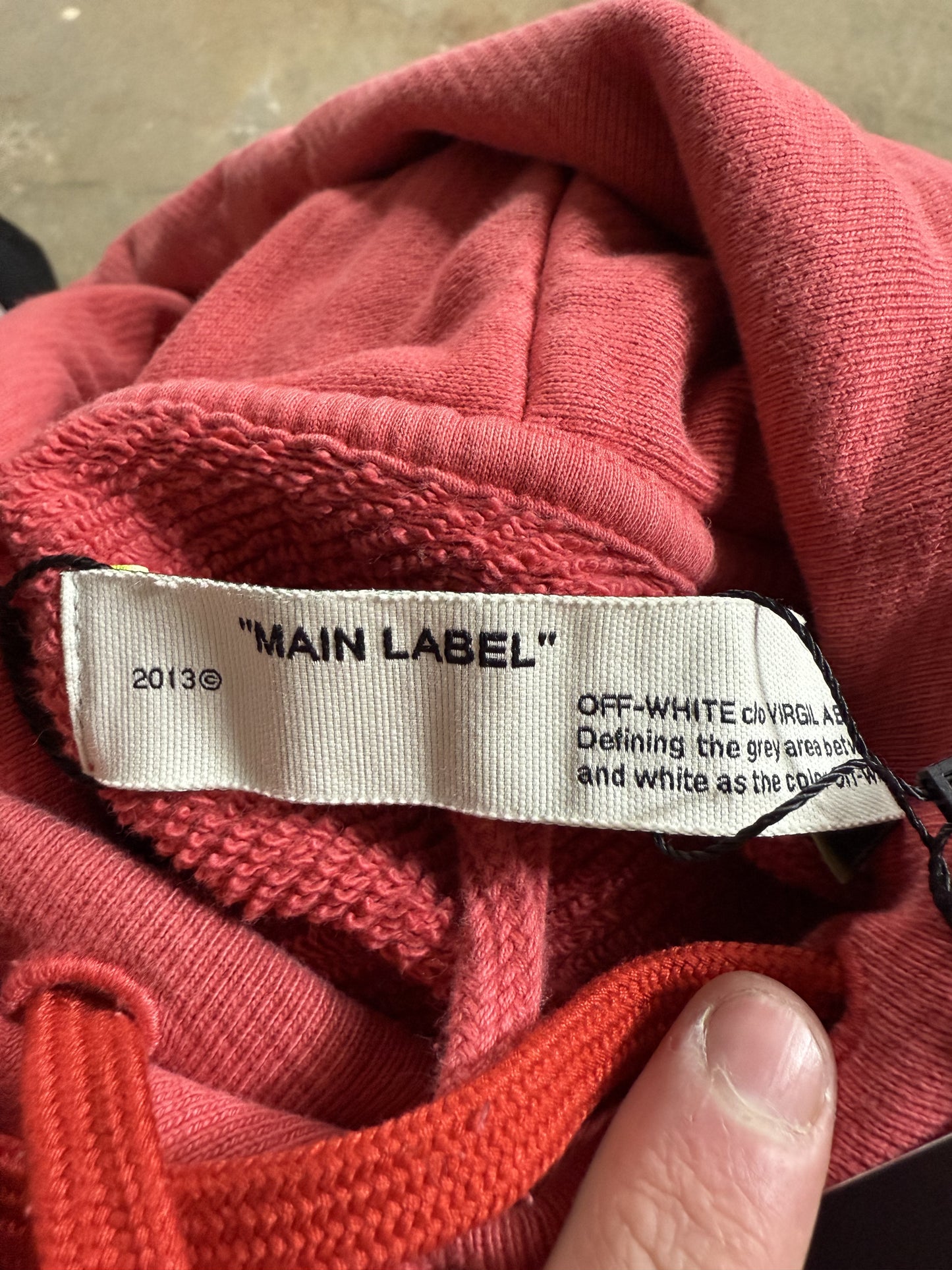 Off White Hoodie Black Red Used Medium