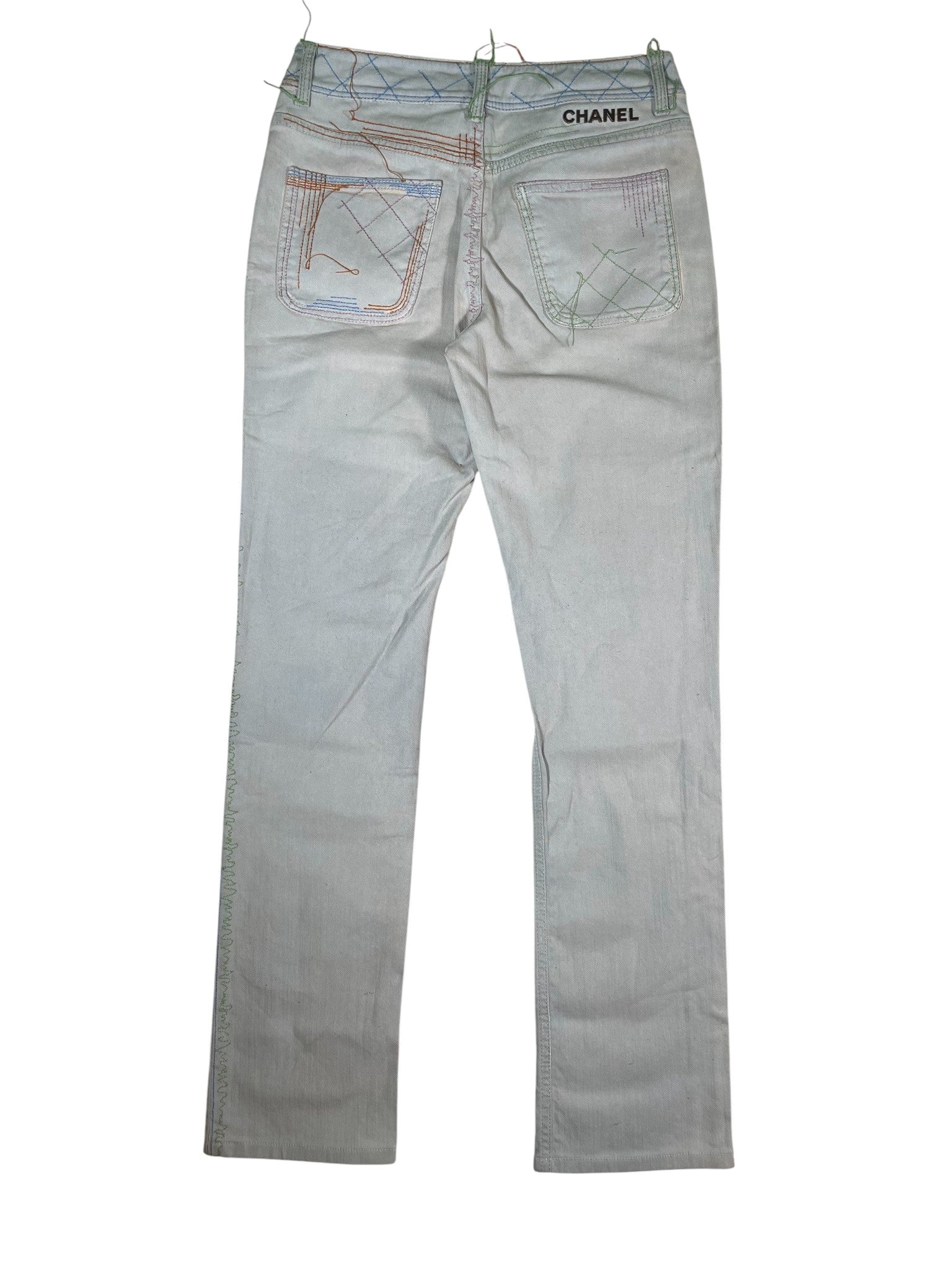 Chanel Womens Multi Color Light Wash Jeans