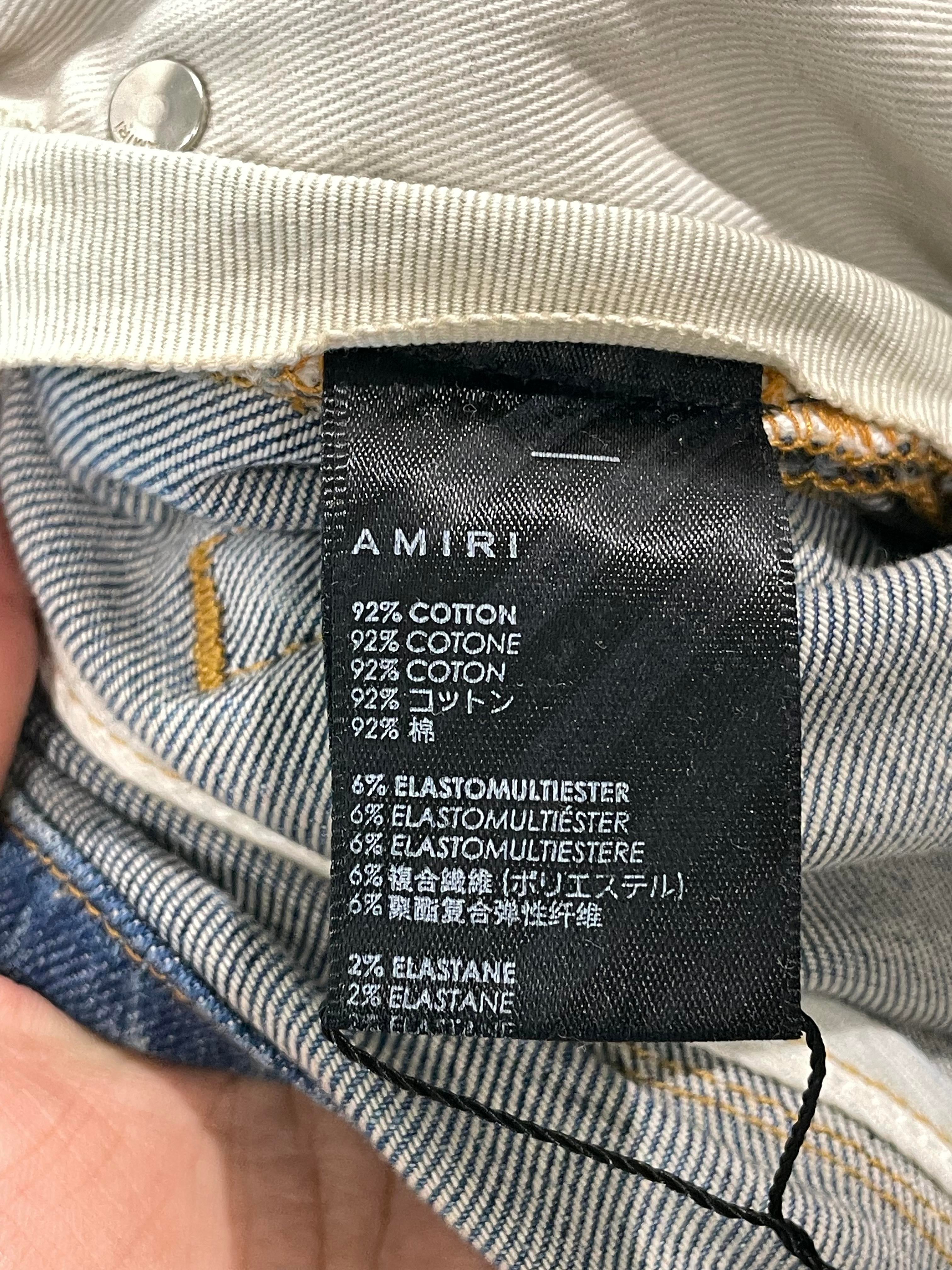 Amiri Paisley Thrasher Patch Light Wash & Orange Jeans