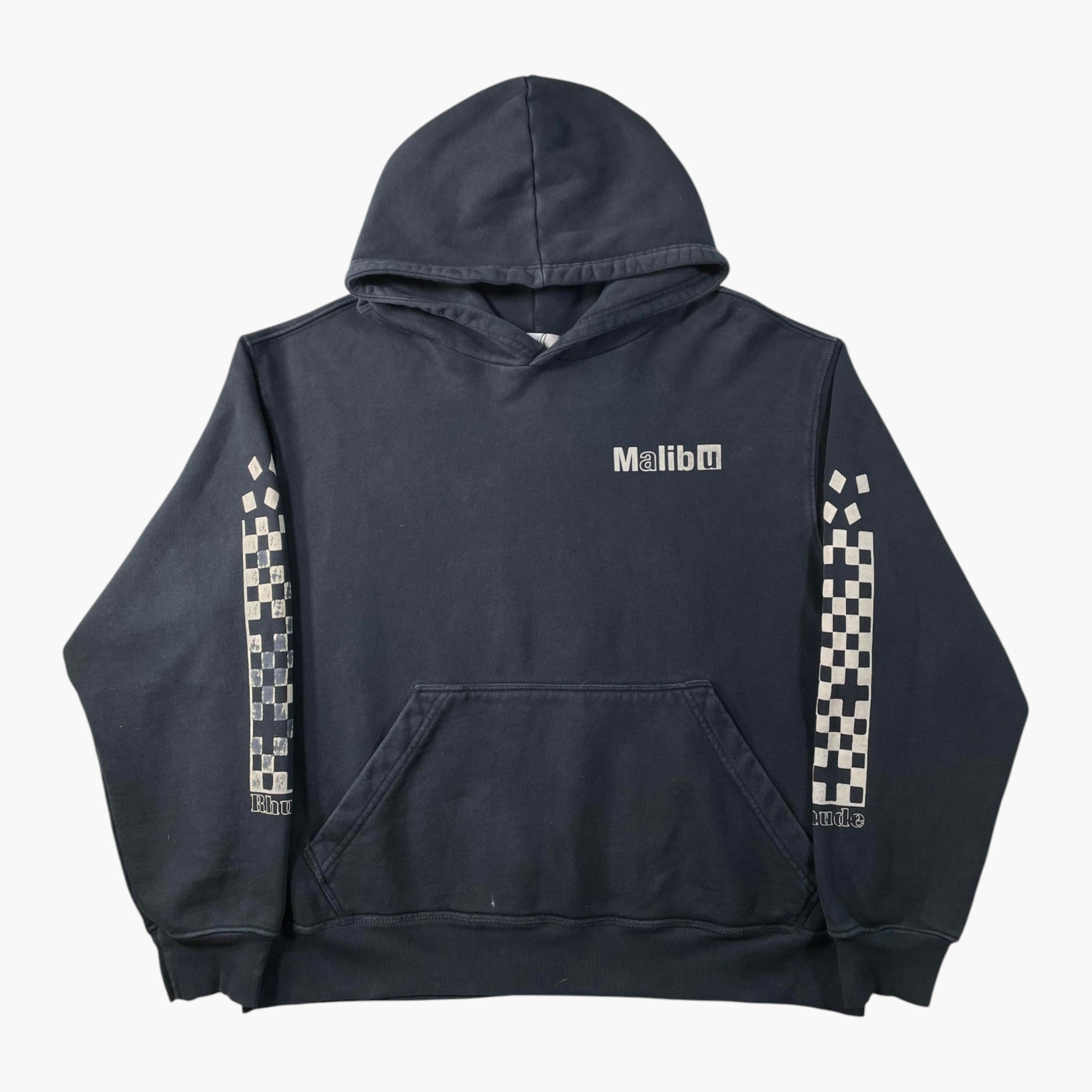 Rhude Malibu Eagle Faded Black Hoodie