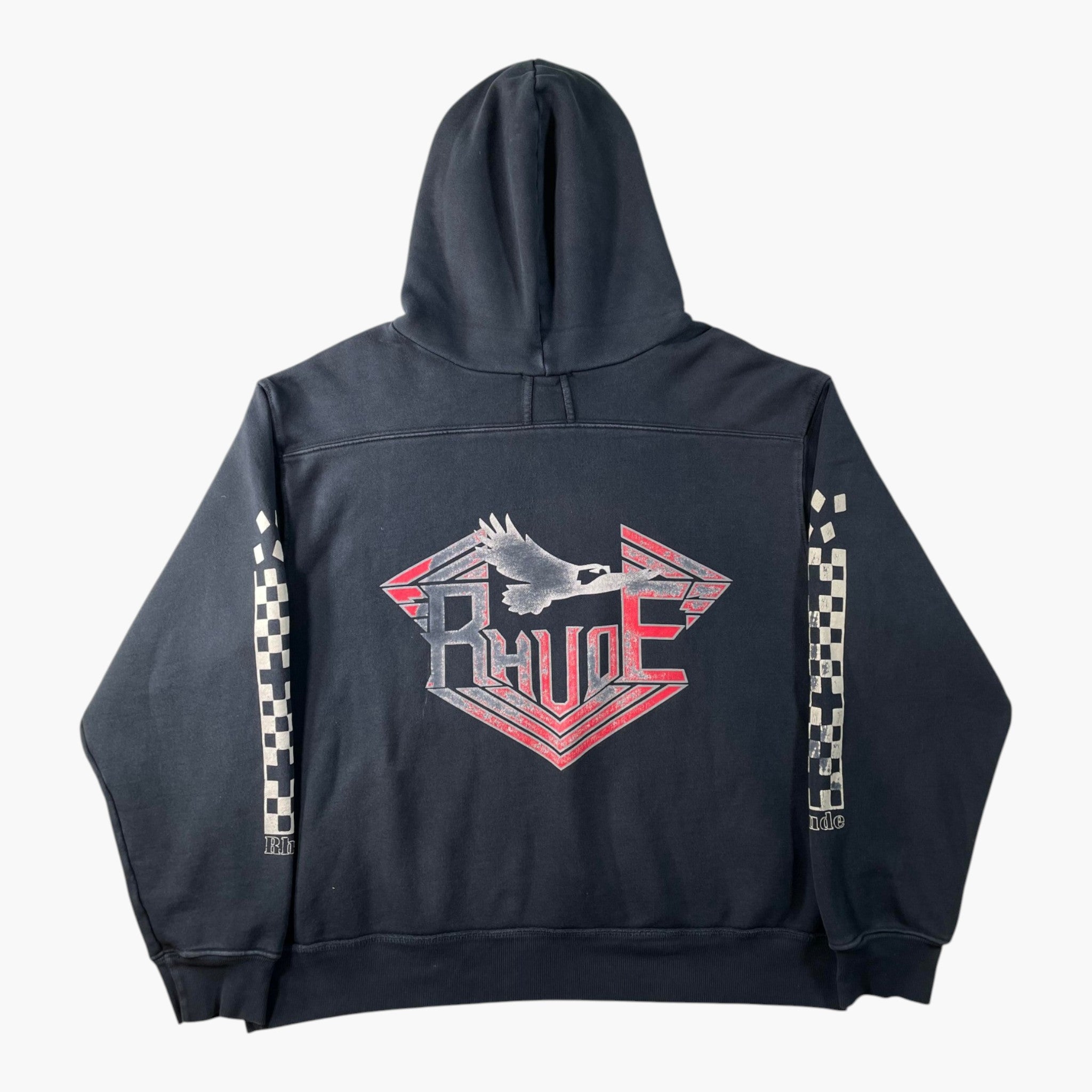 Rhude Malibu Eagle Faded Black Hoodie