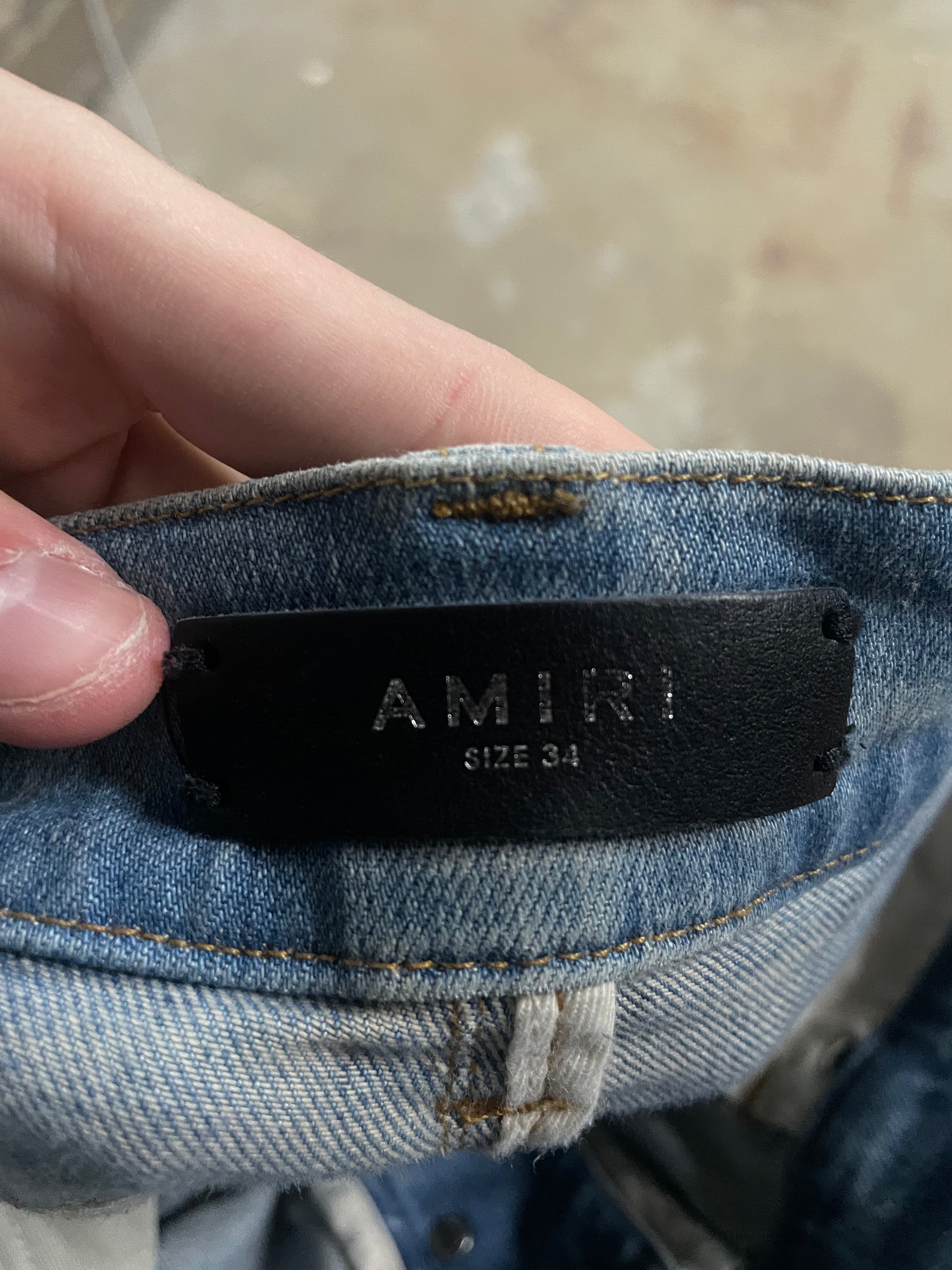 Amiri MX1 Light Wash Blue Paisley Patch Used 34