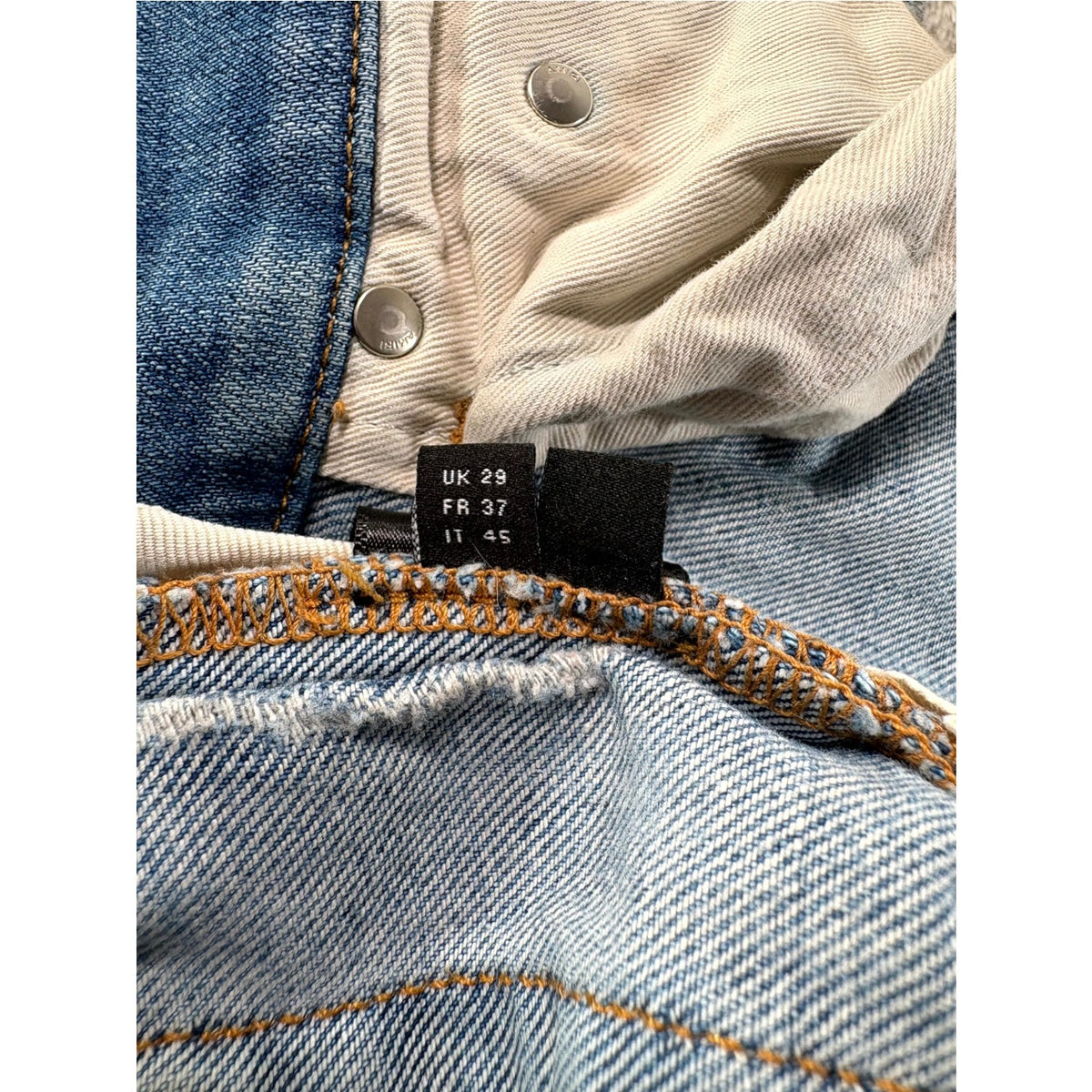 Amiri "MX1" Marble Patch Light Wash Jeans
