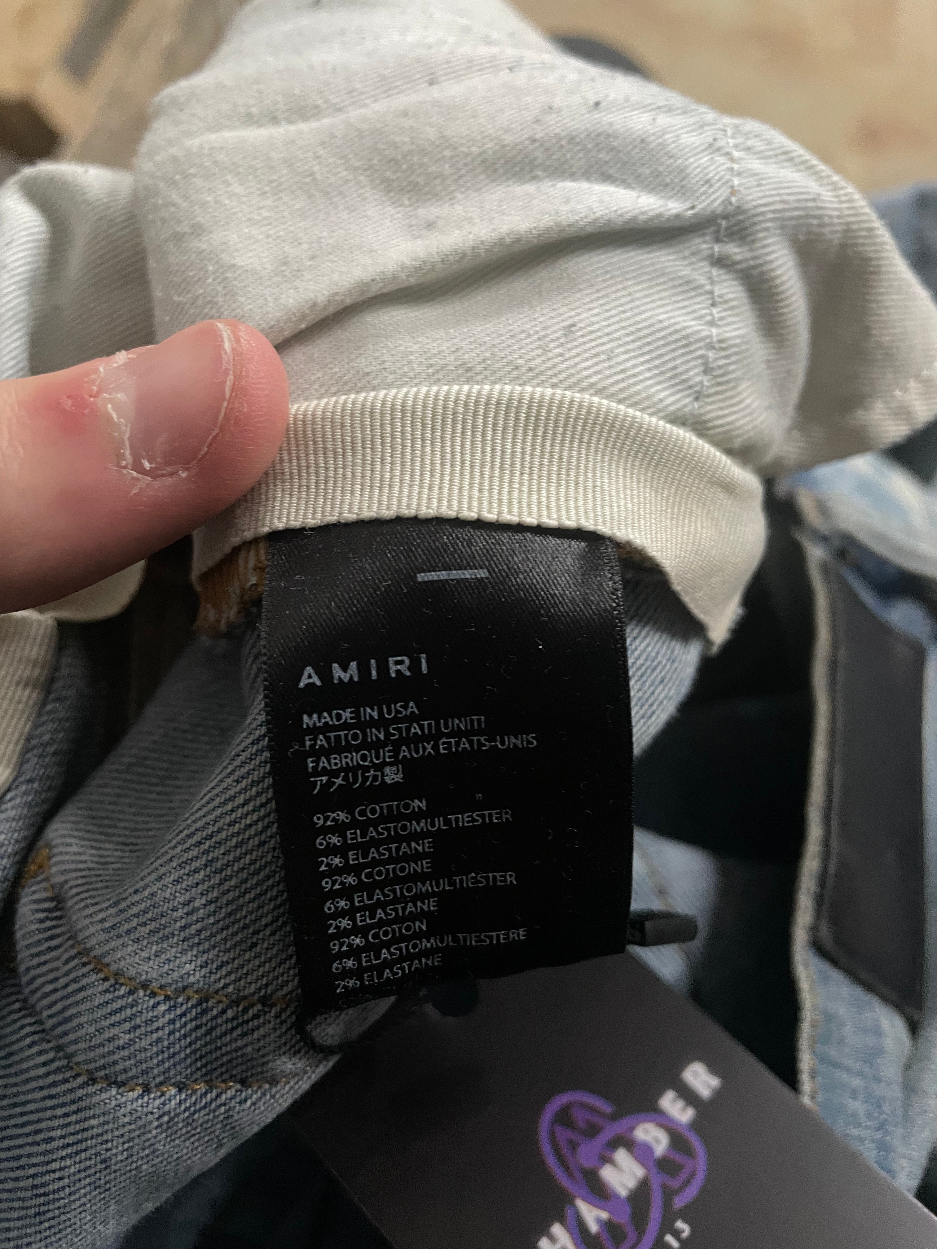 Amiri MX1 Paisley Patch Light Wash & Blue Jeans