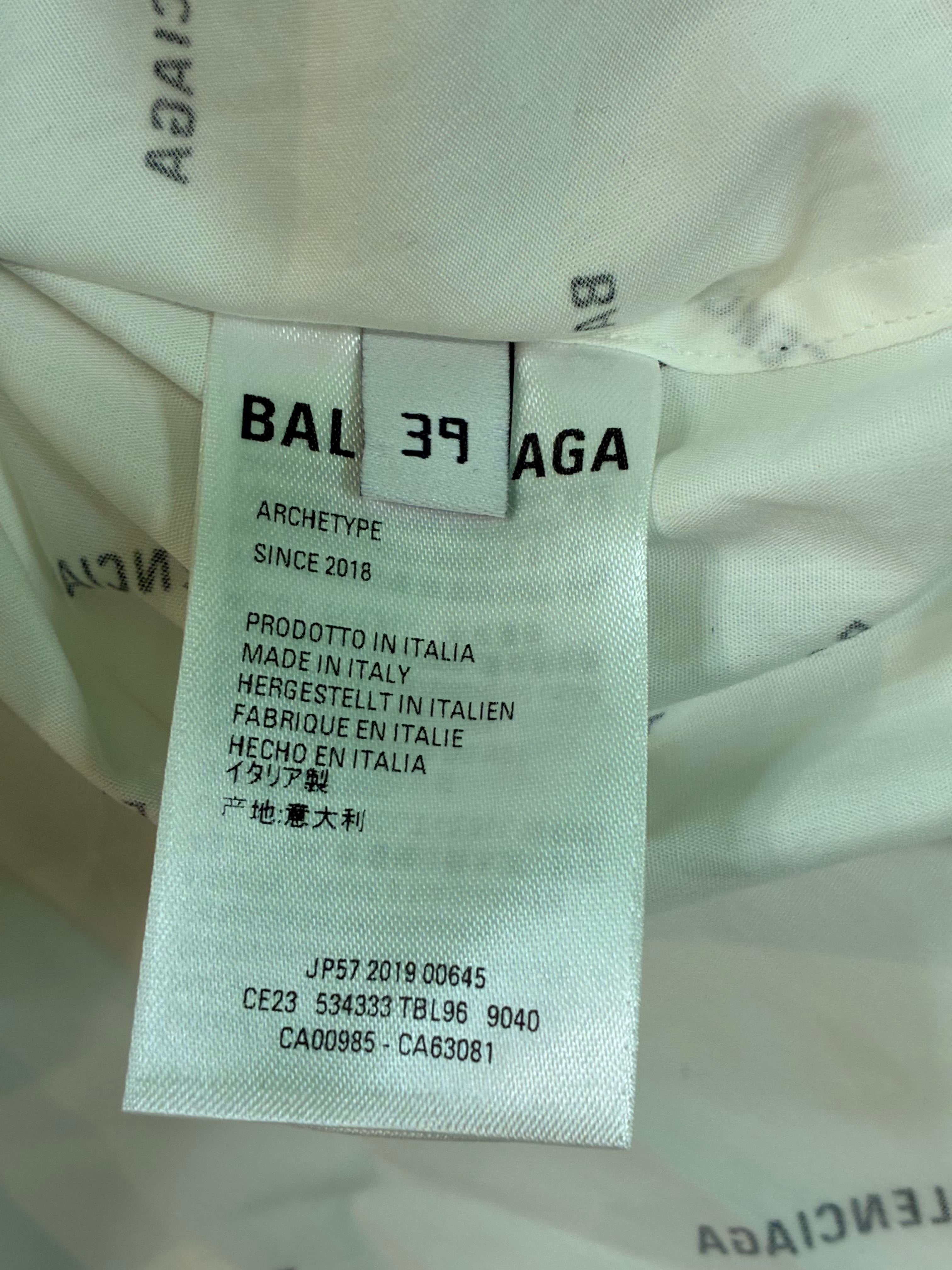Balenciaga Multi Logo Button Up White All Over Shirt