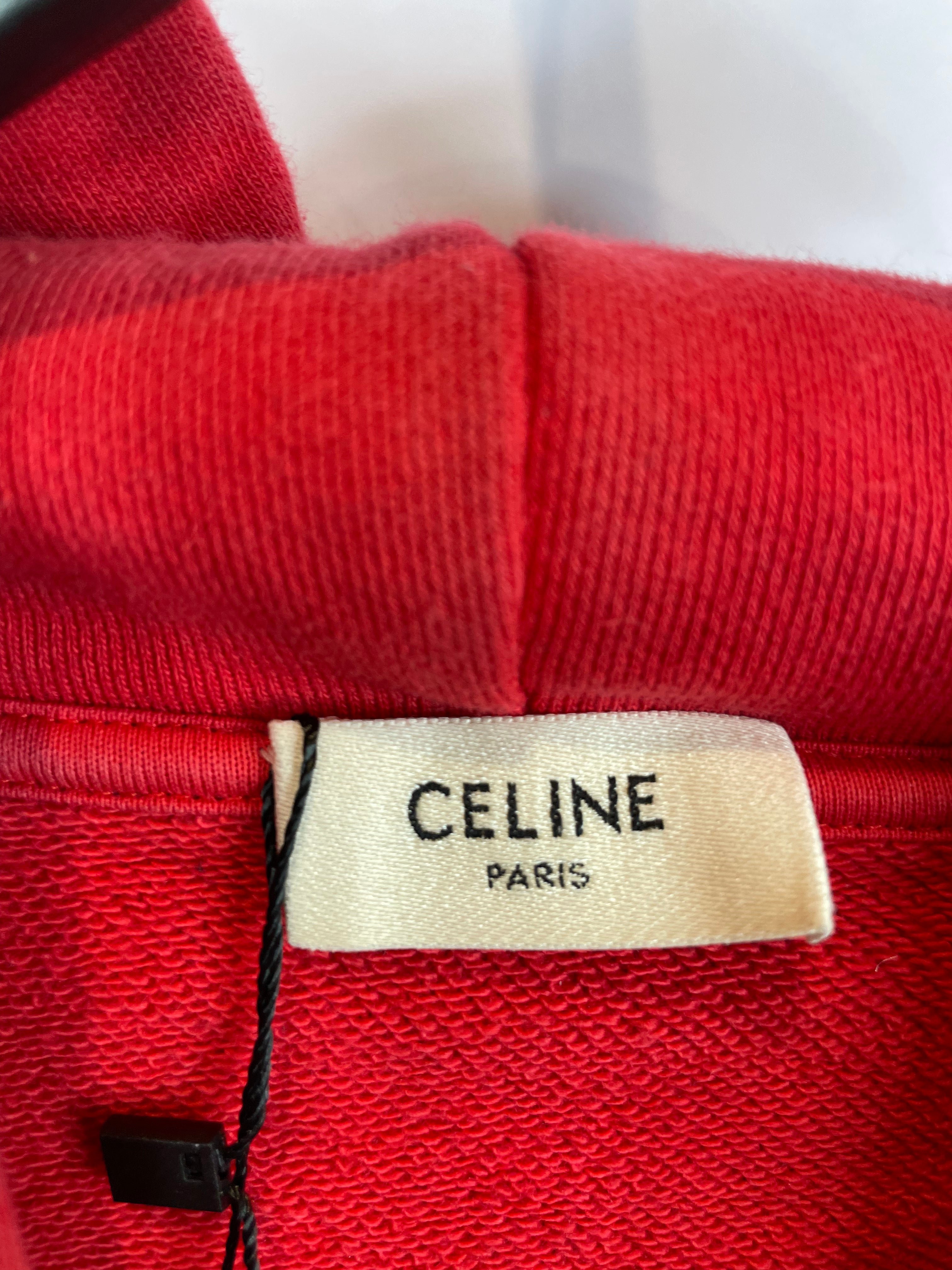 Celine Hoodie Red Black Used Small