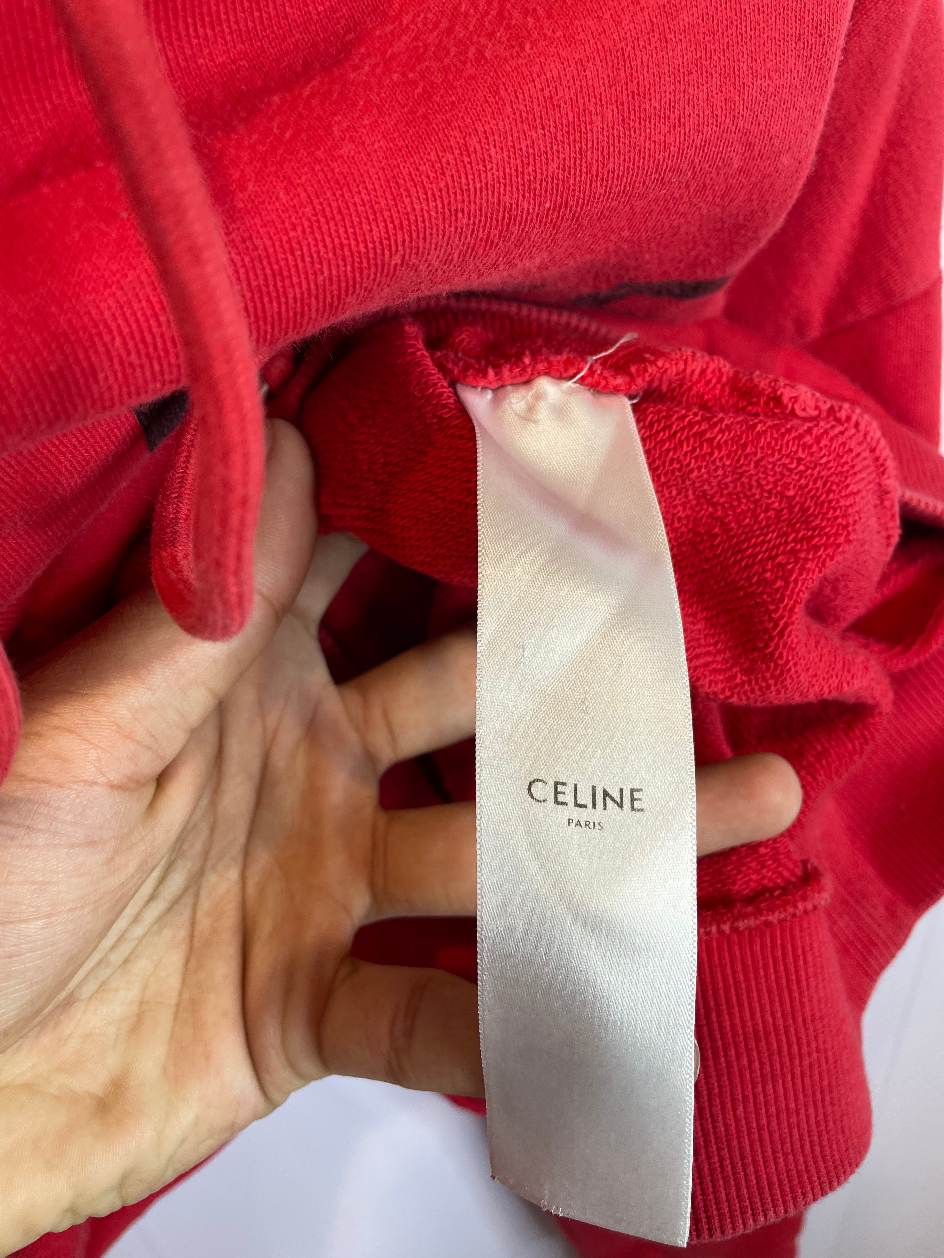 Celine Hoodie Red Black Used Small
