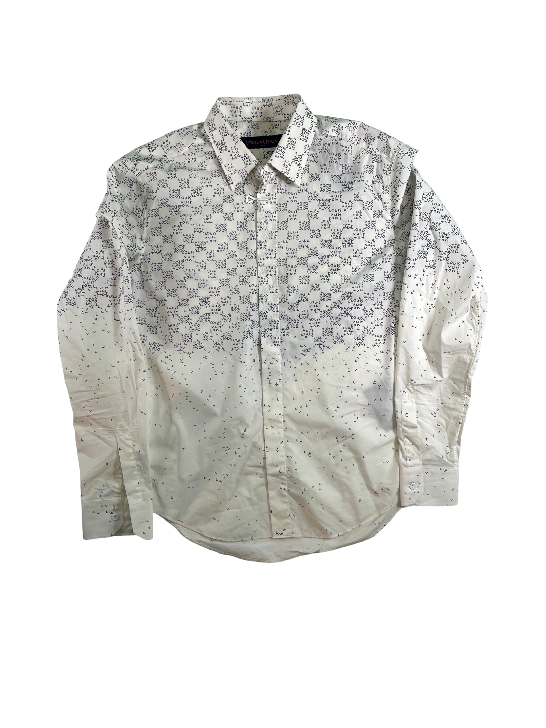 Louis Vuitton Damier Spread Button Up White Shirt