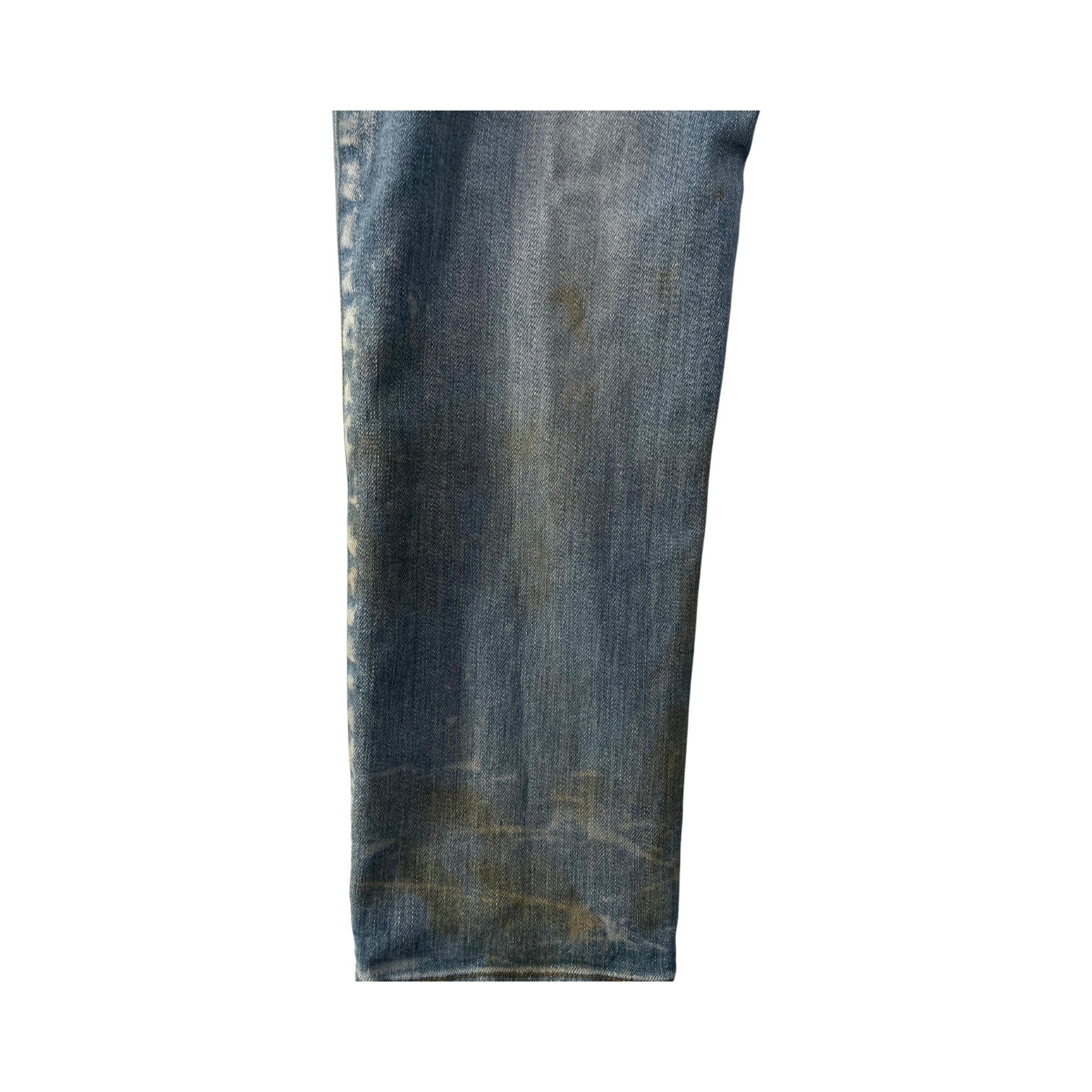 Amiri "MX2" Plaid Patch Light Wash, Blue & Orange Jeans