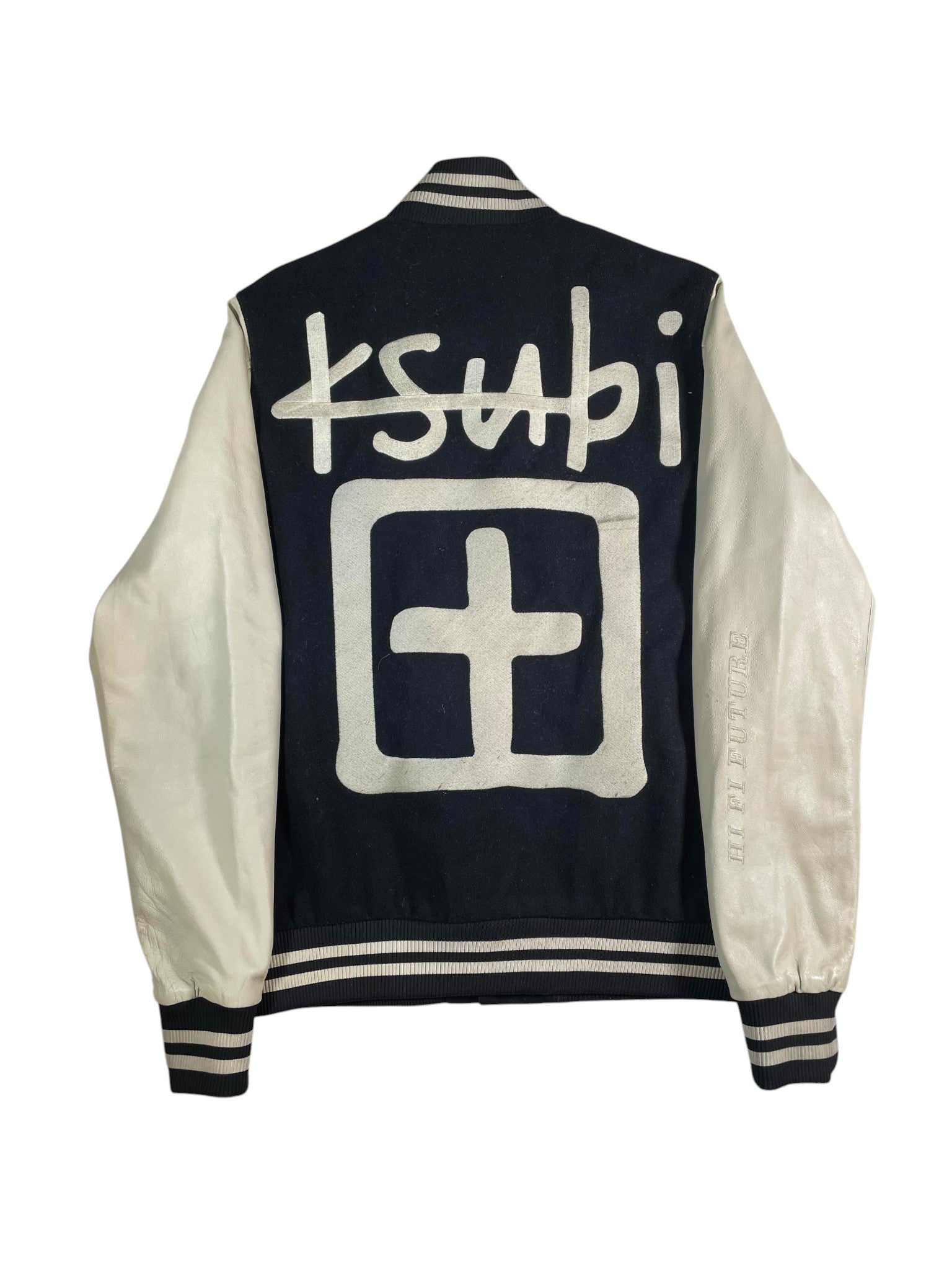 Ksubi King Black & Cream Varsity Jacket