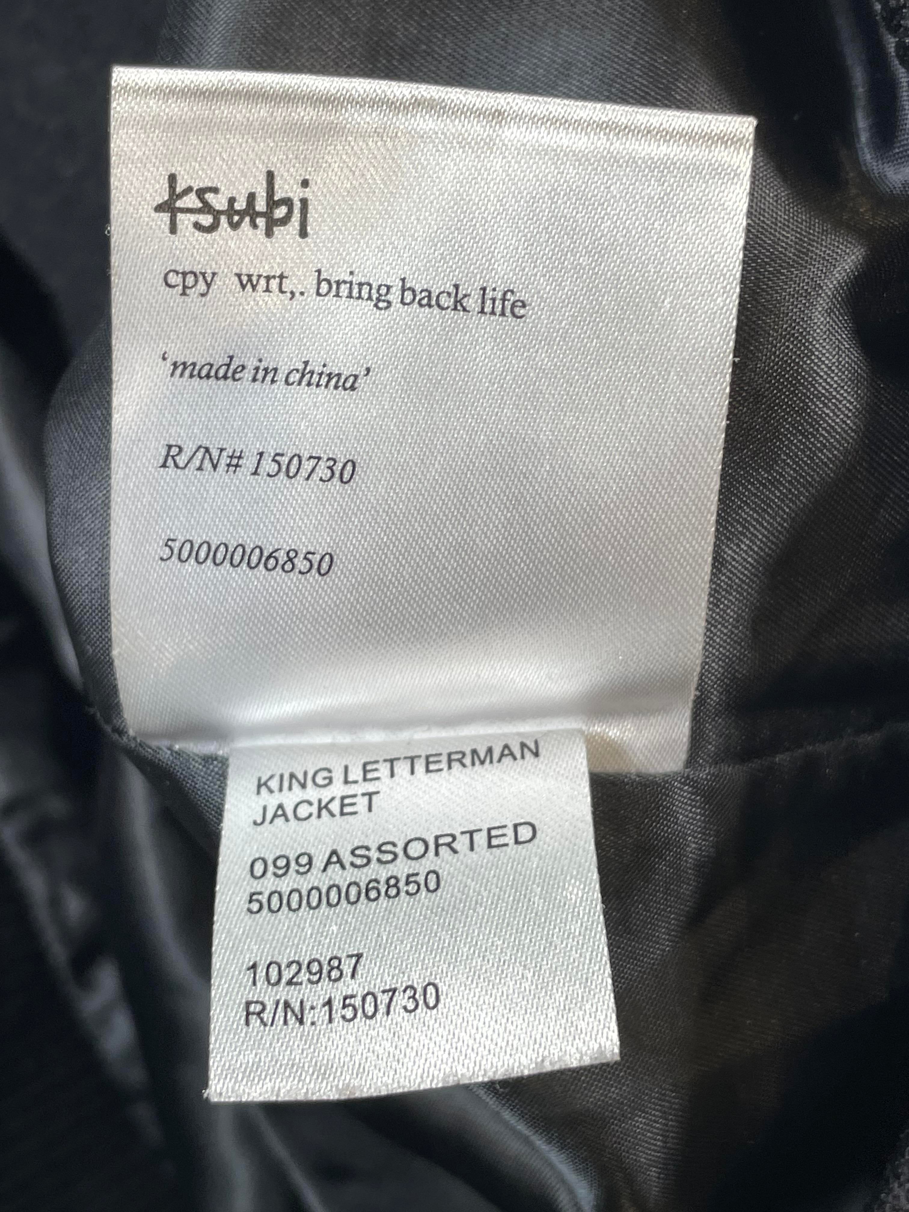 Ksubi King Black & Cream Varsity Jacket