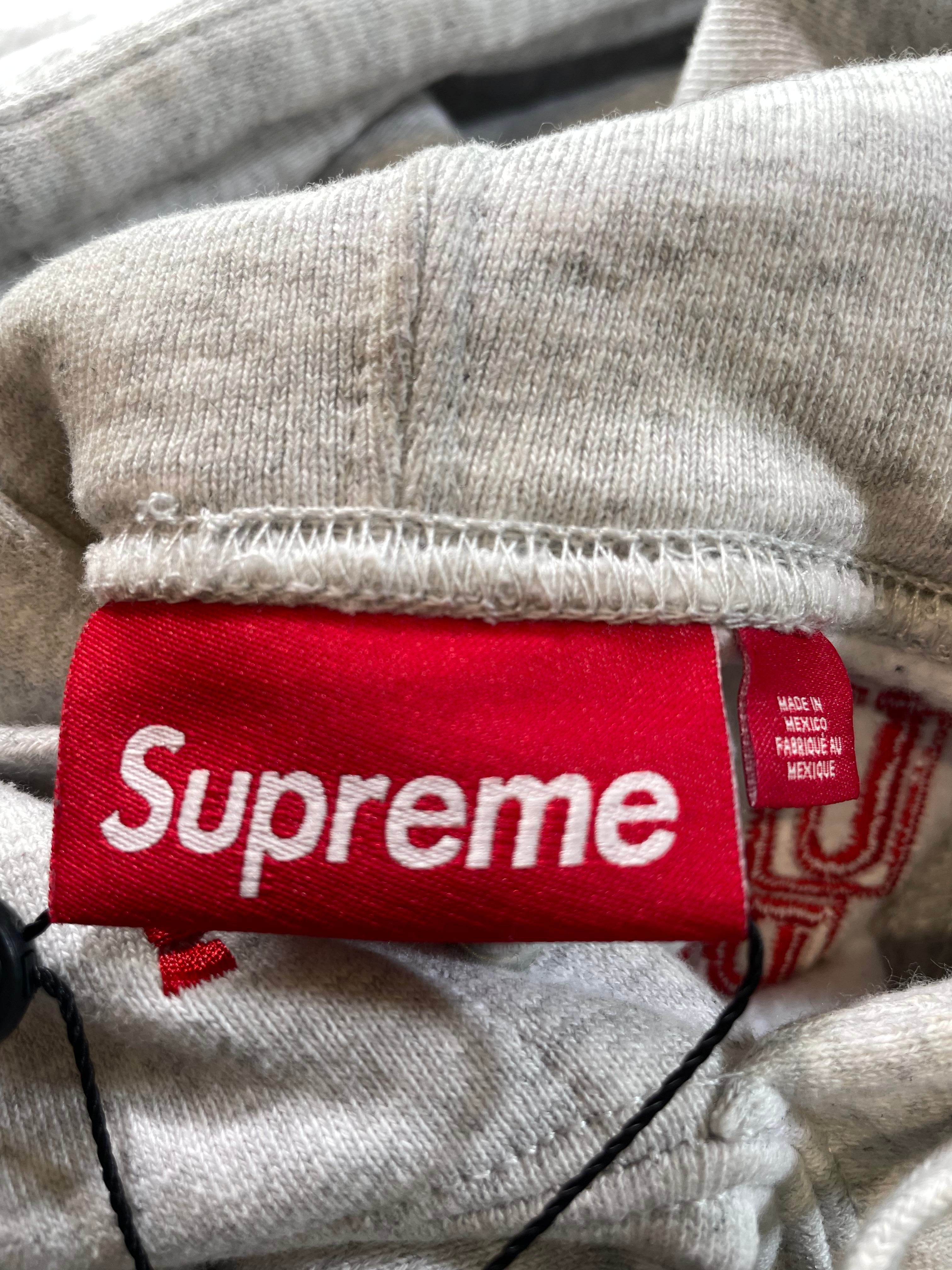 Supreme Too Deadly Grey Red & Black Hoodie