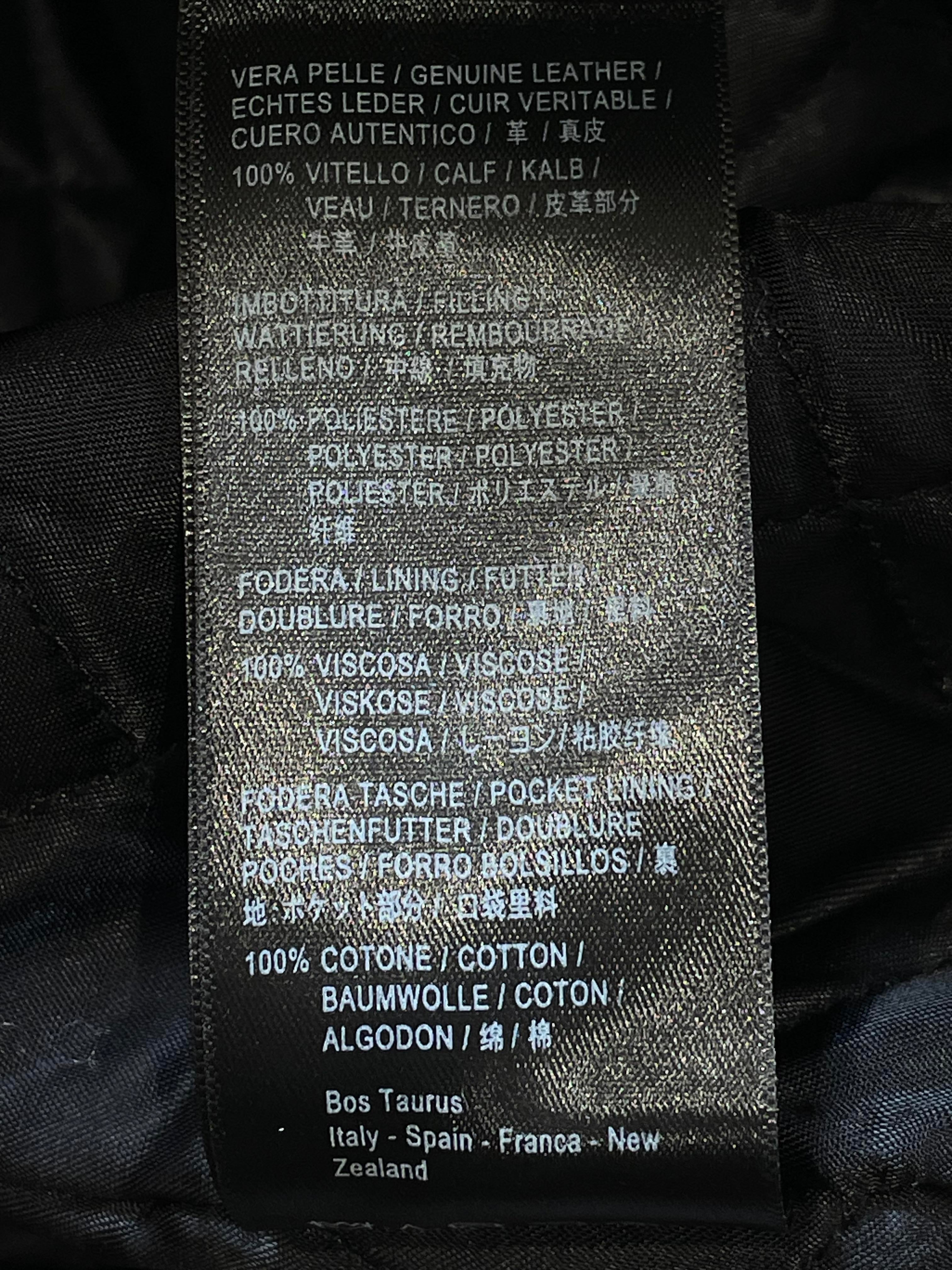 Balenciaga Interlock Gold Logo Biker Leather Bomber Jacket