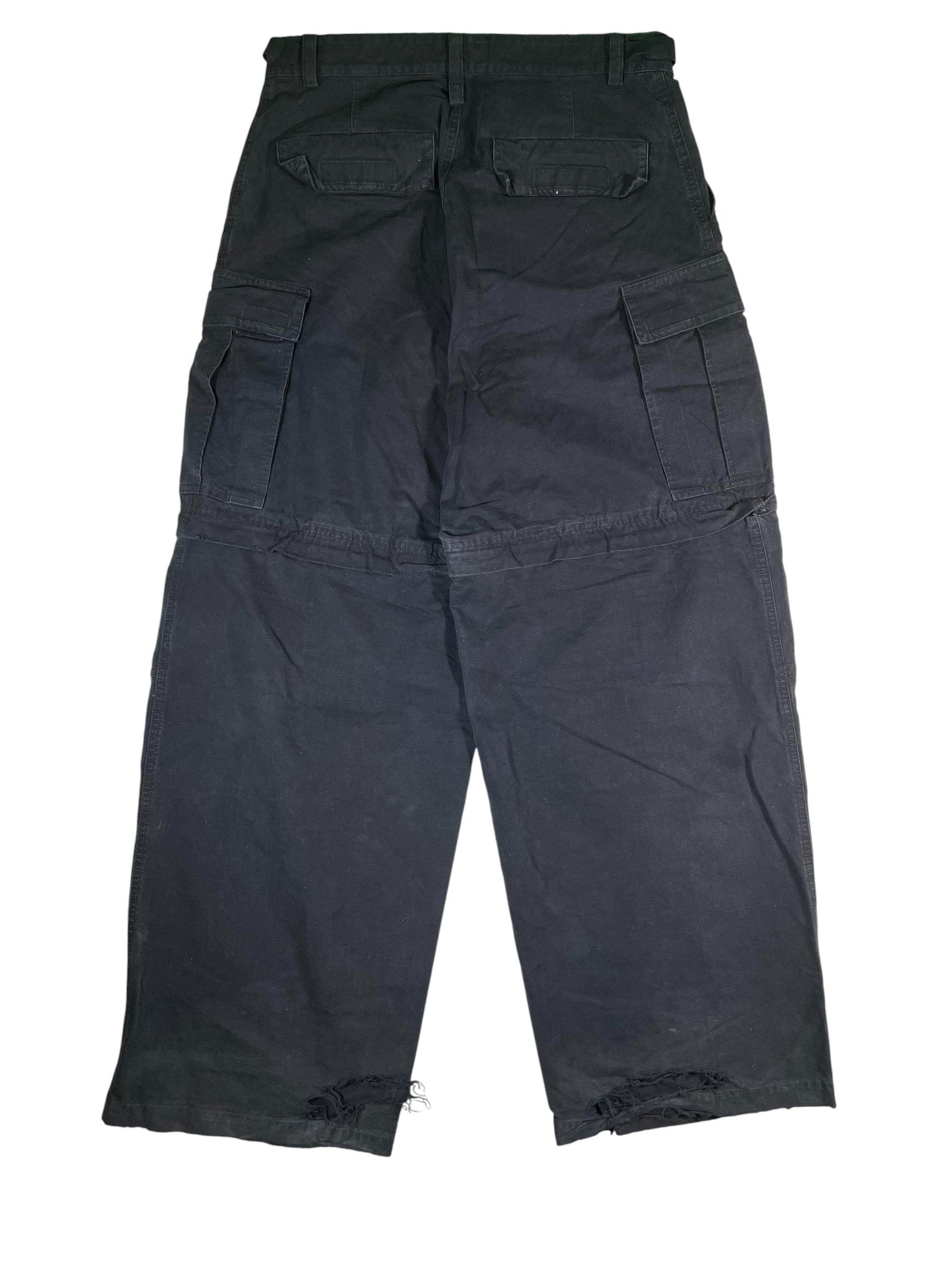 Balenciaga Distressed Black Cargos