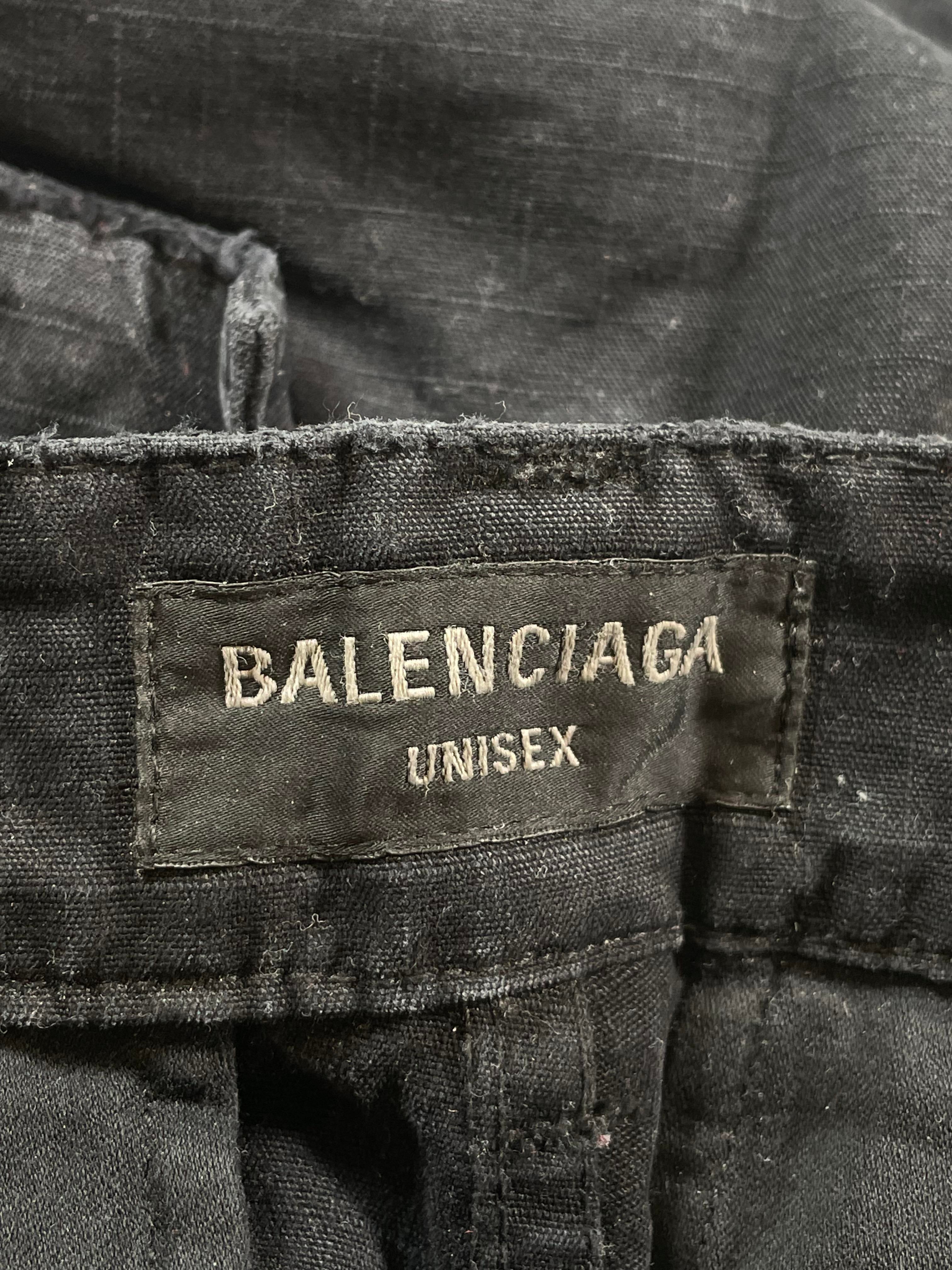 Balenciaga Distressed Black Cargos