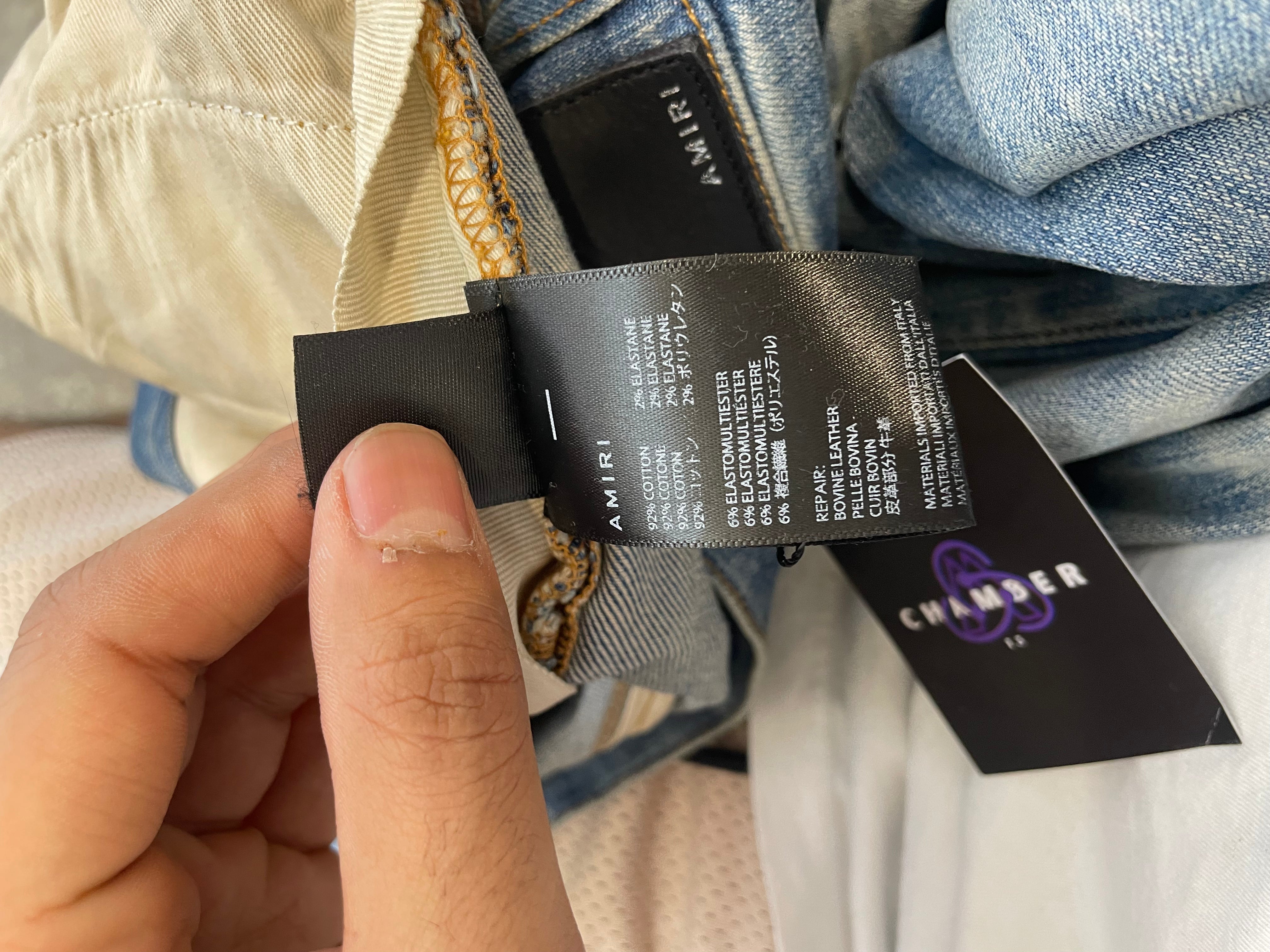 Amiri Jeans Light Wash Leopard Patch Used 36