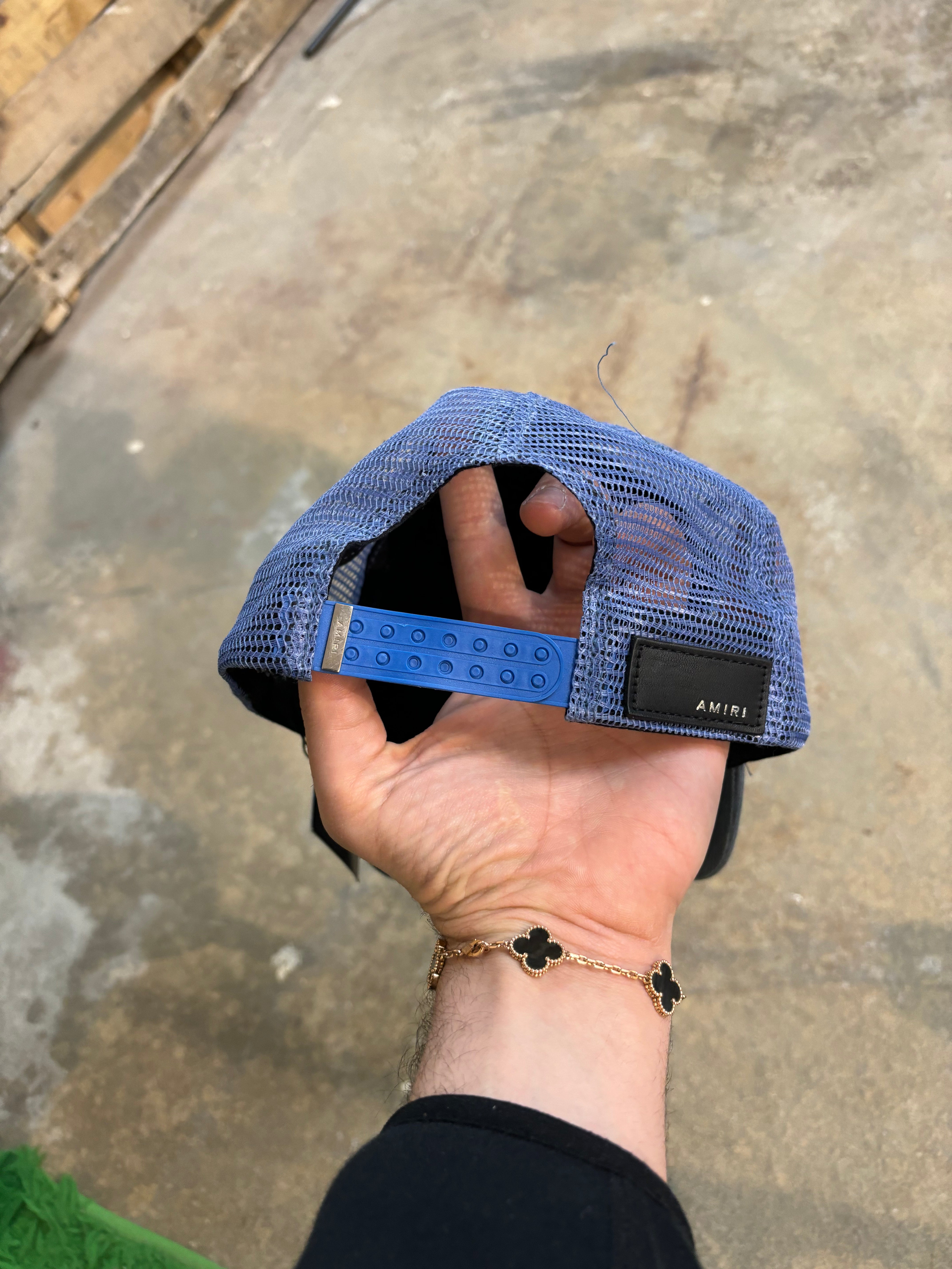 Amiri MA Logo Trucker Baby Blue Used OSFM