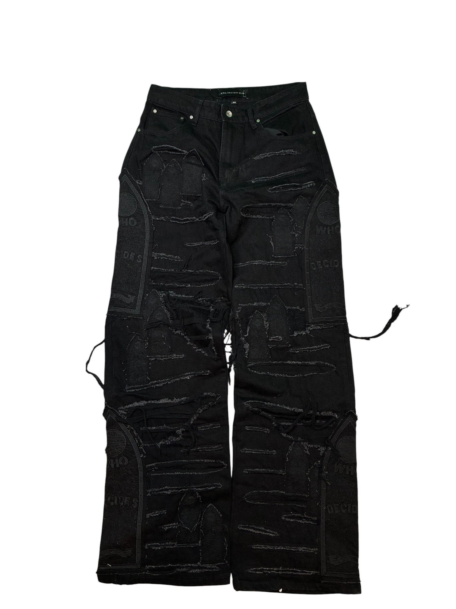 WDW Distressed Tonal Black Jeans