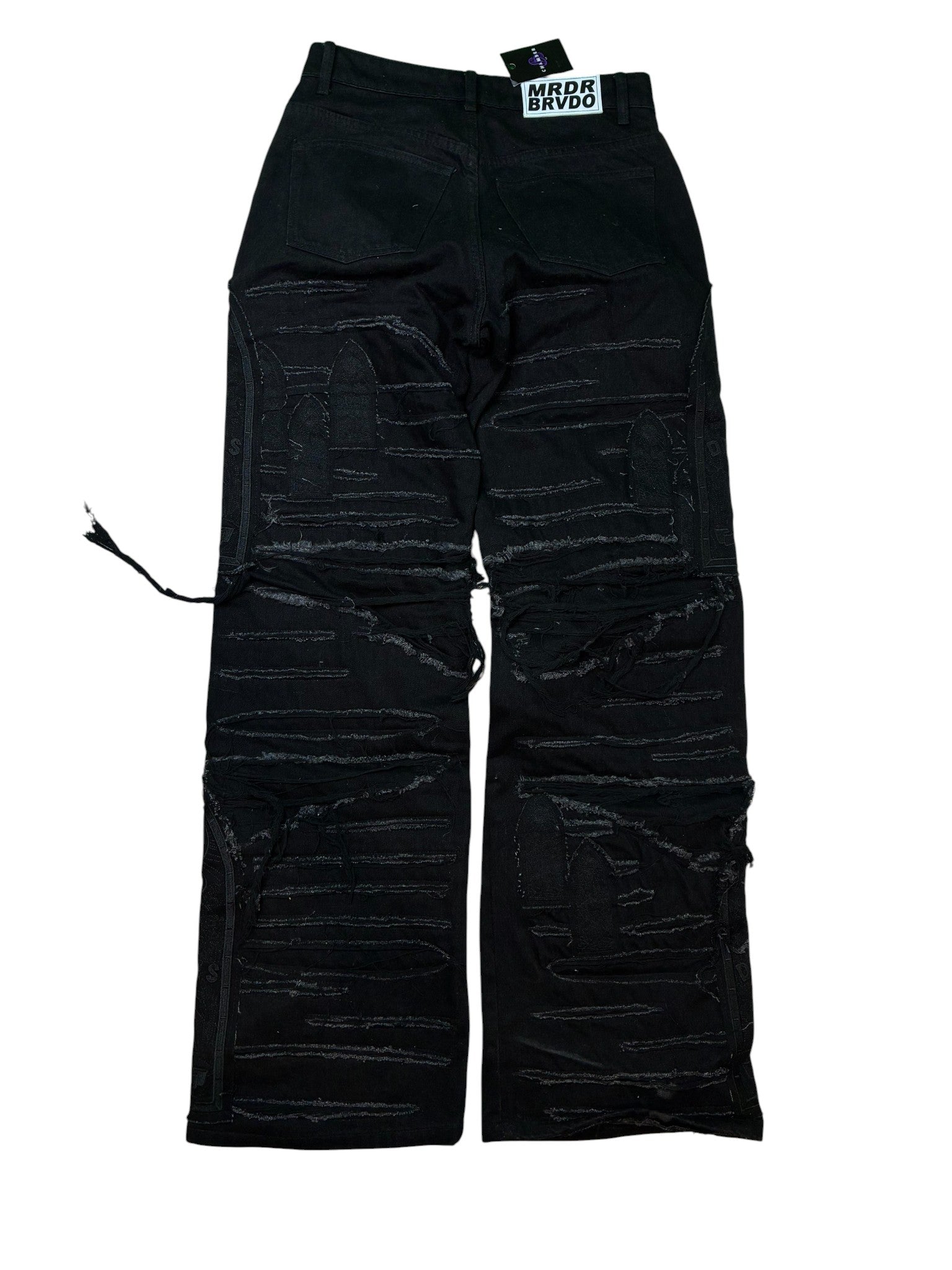 WDW Distressed Tonal Black Jeans