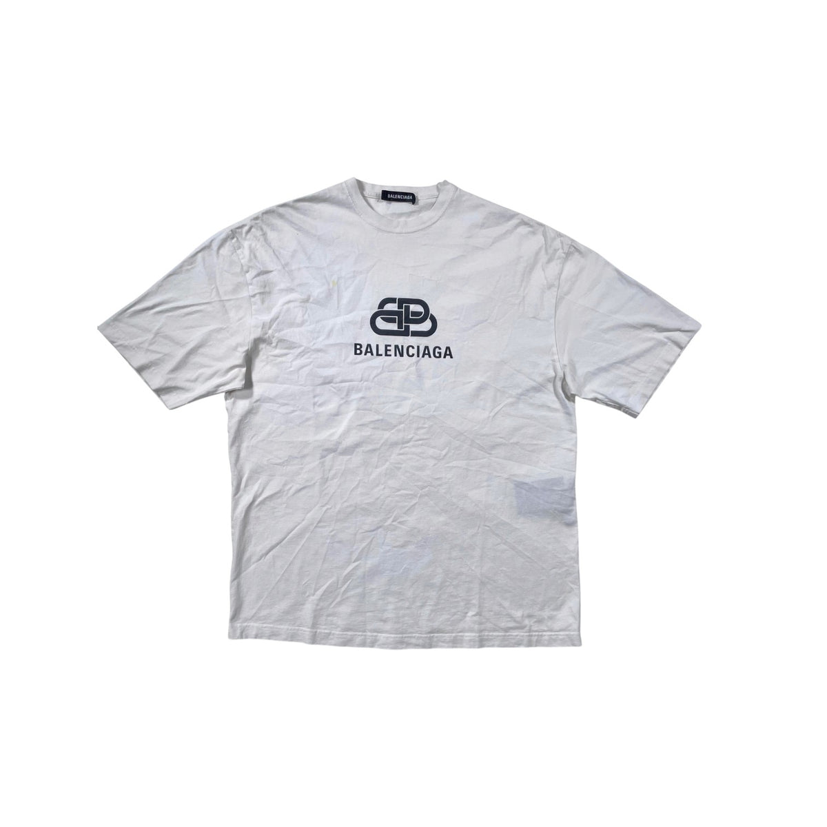 Balenciaga BB Logo (Oil Stain) White & Black Tee