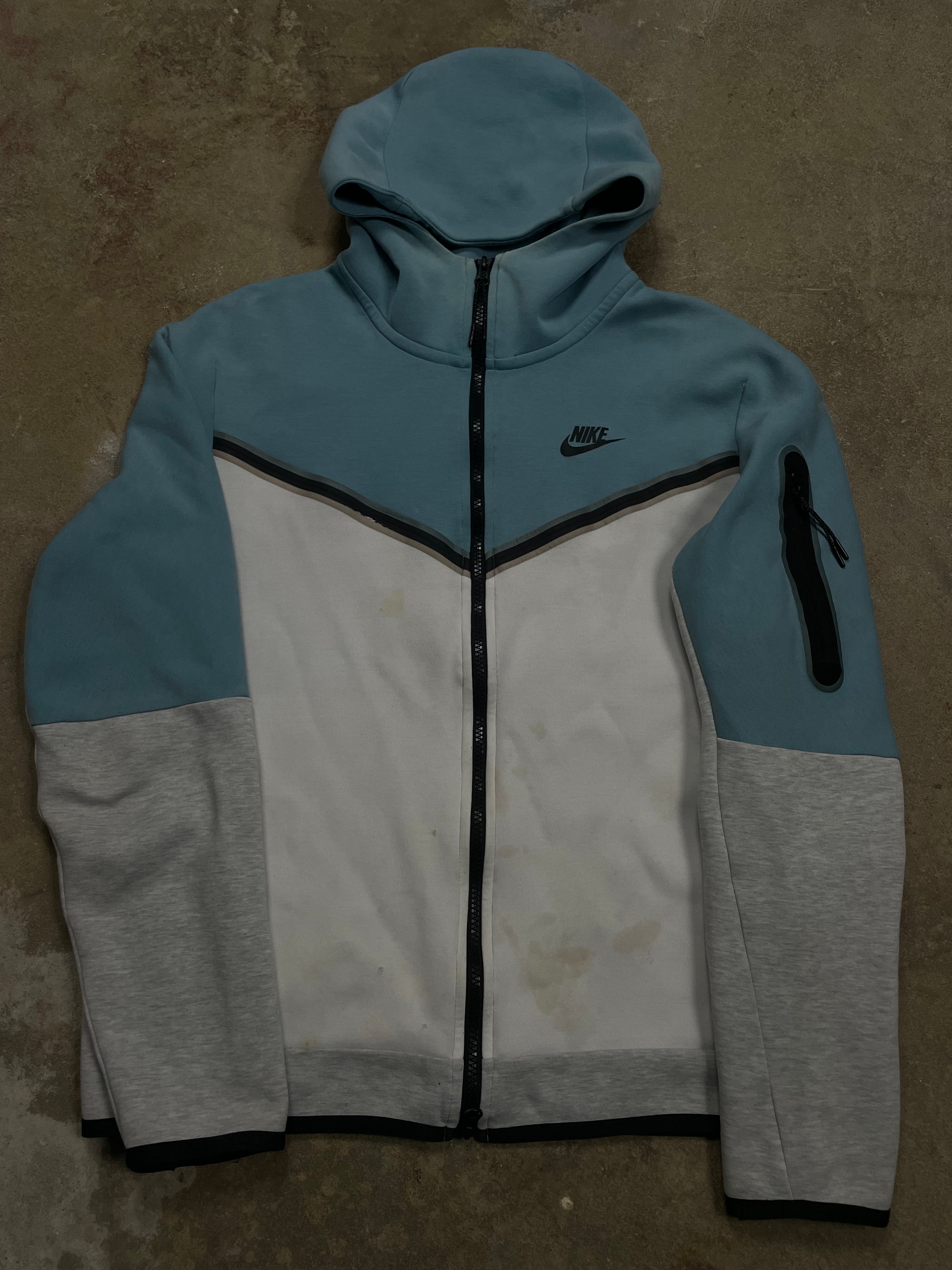 Nike Tech Zip Cream & Powder Blue Hoodie