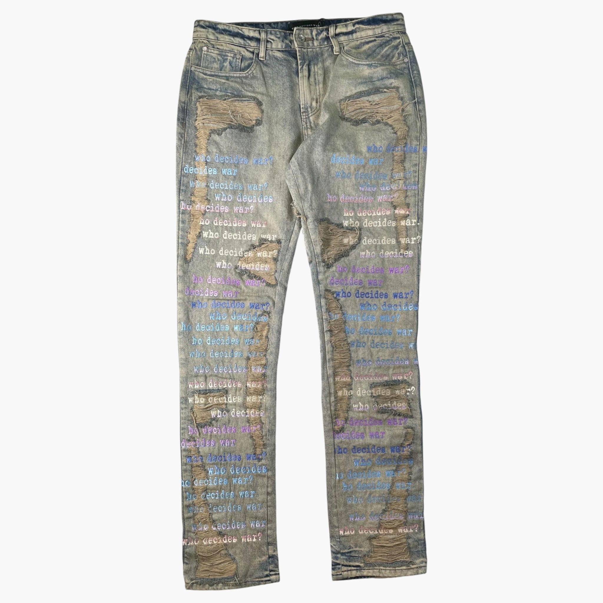 Who Decides War Gradient Scripture Vintage Wash Jeans