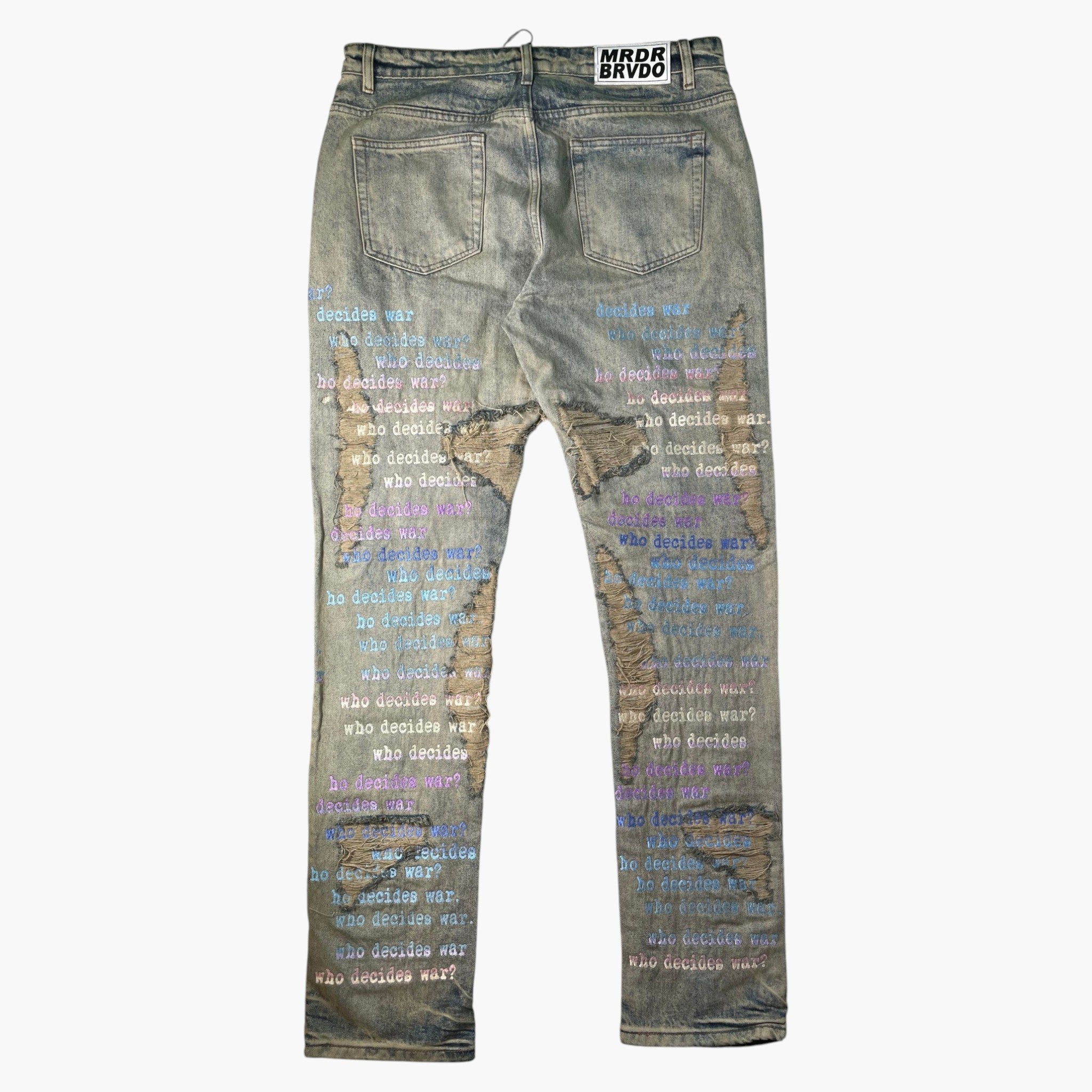 Who Decides War Gradient Scripture Vintage Wash Jeans
