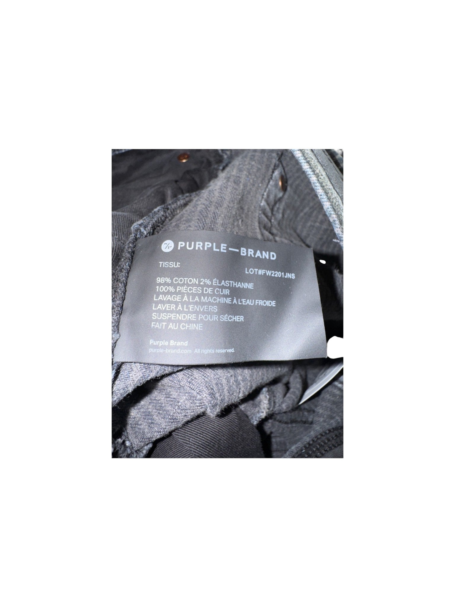 Purple Brand Pinstripe Splatter Black Jeans