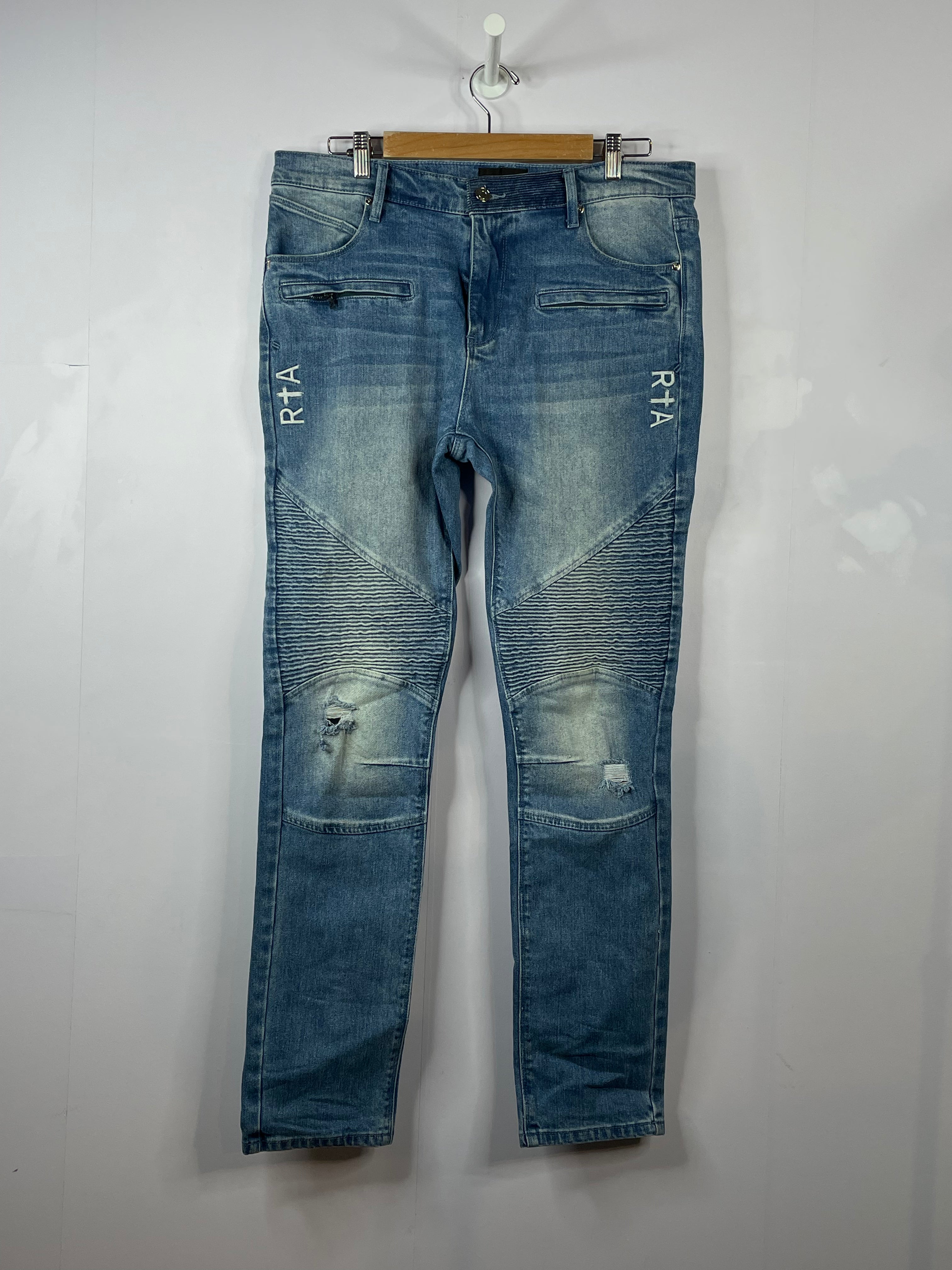 RTA Knee Patch Light Wash Jeans