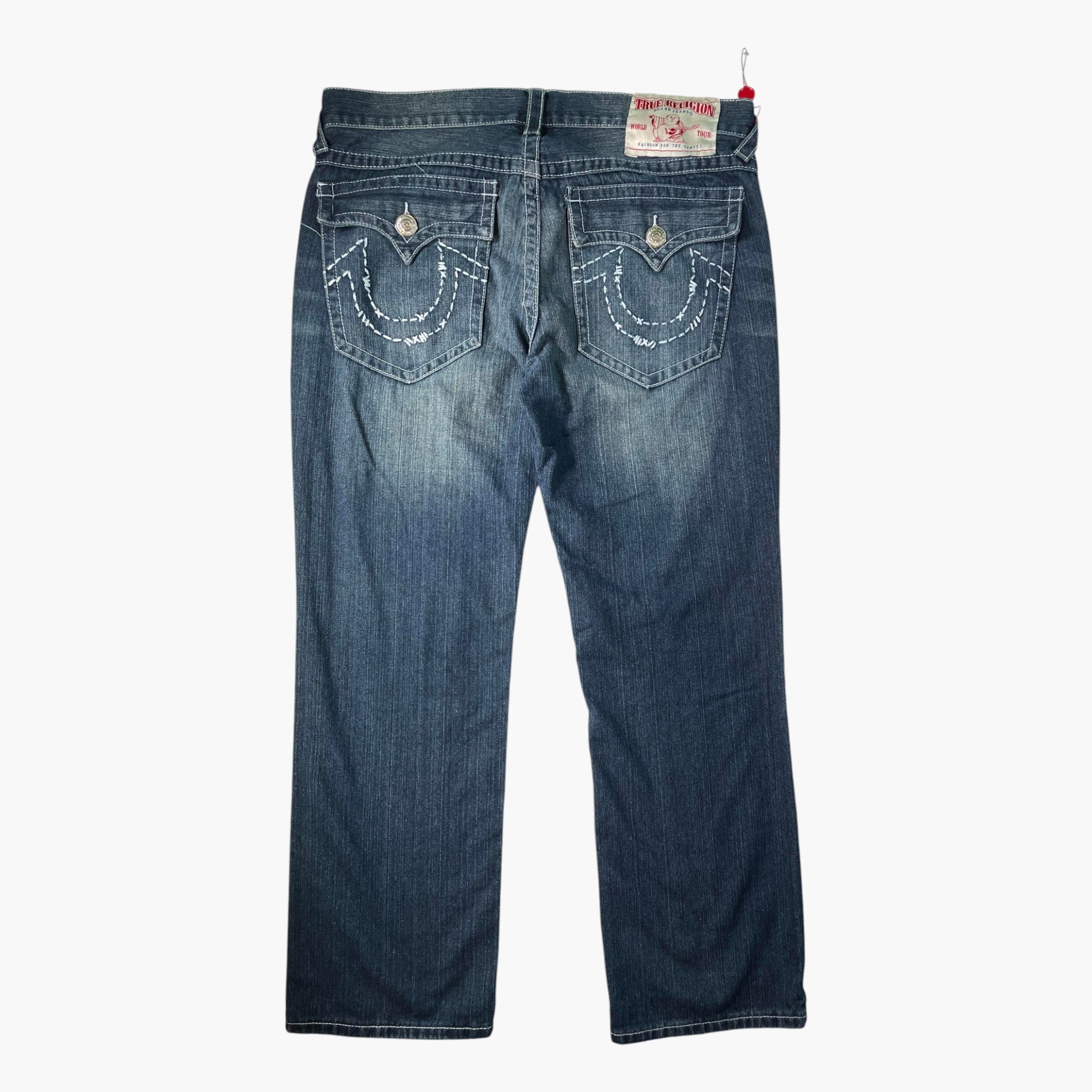 True Religion Back Pocket Logo Dark Wash Jeans