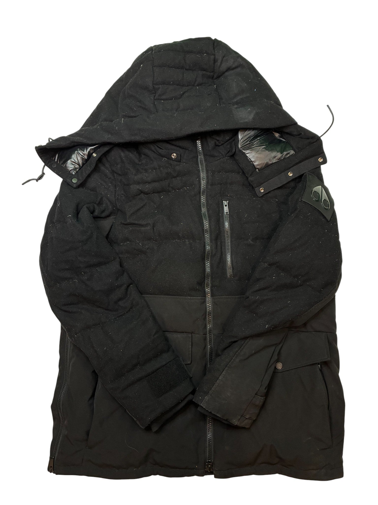 Moose Knuckles Two Tone Black Parka Jacket