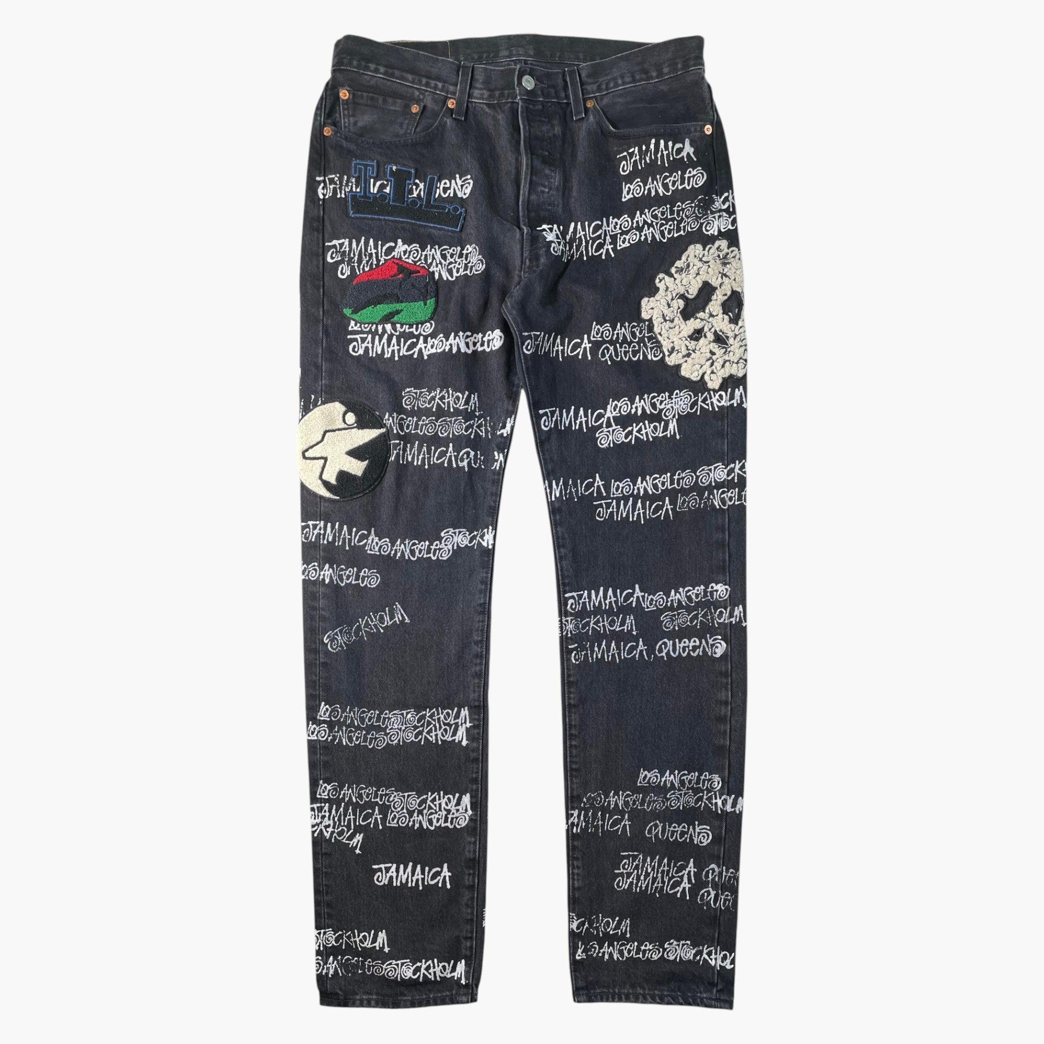 Denim Tears Stussy Black Wash Jeans