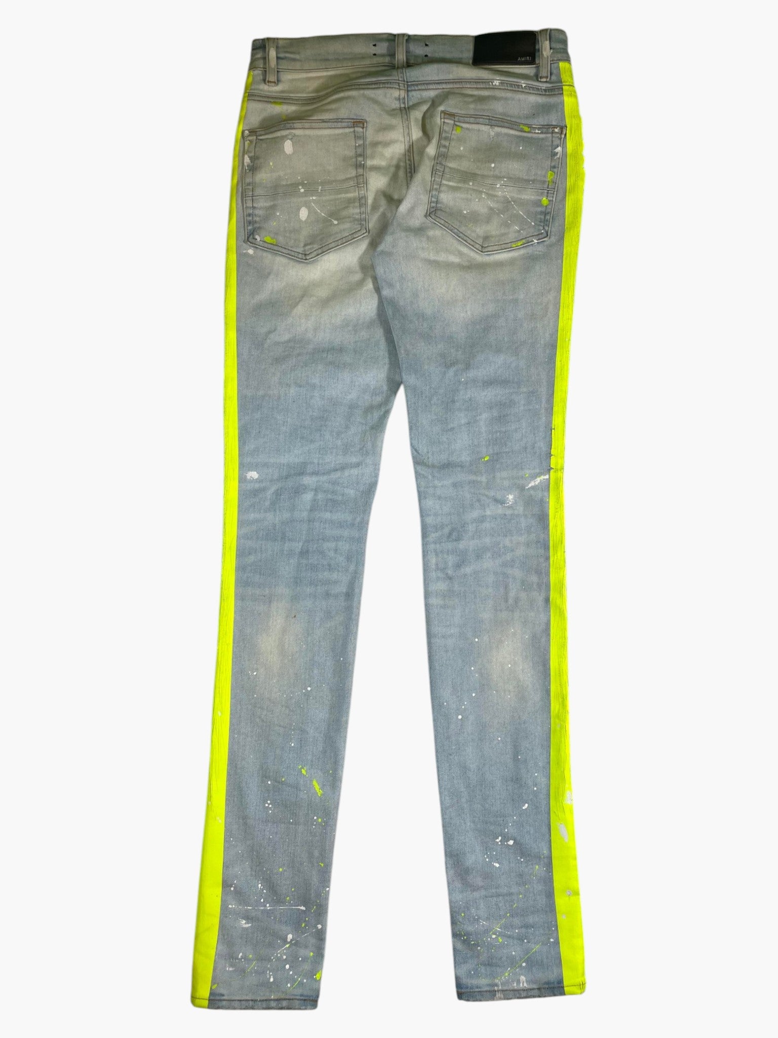 Amiri Splatter Stripe Light Wash & Neon Jeans