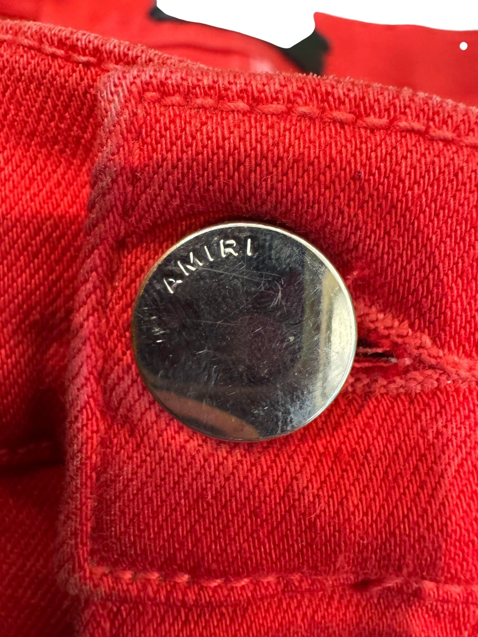 Amiri Red & Black Stripe Jeans