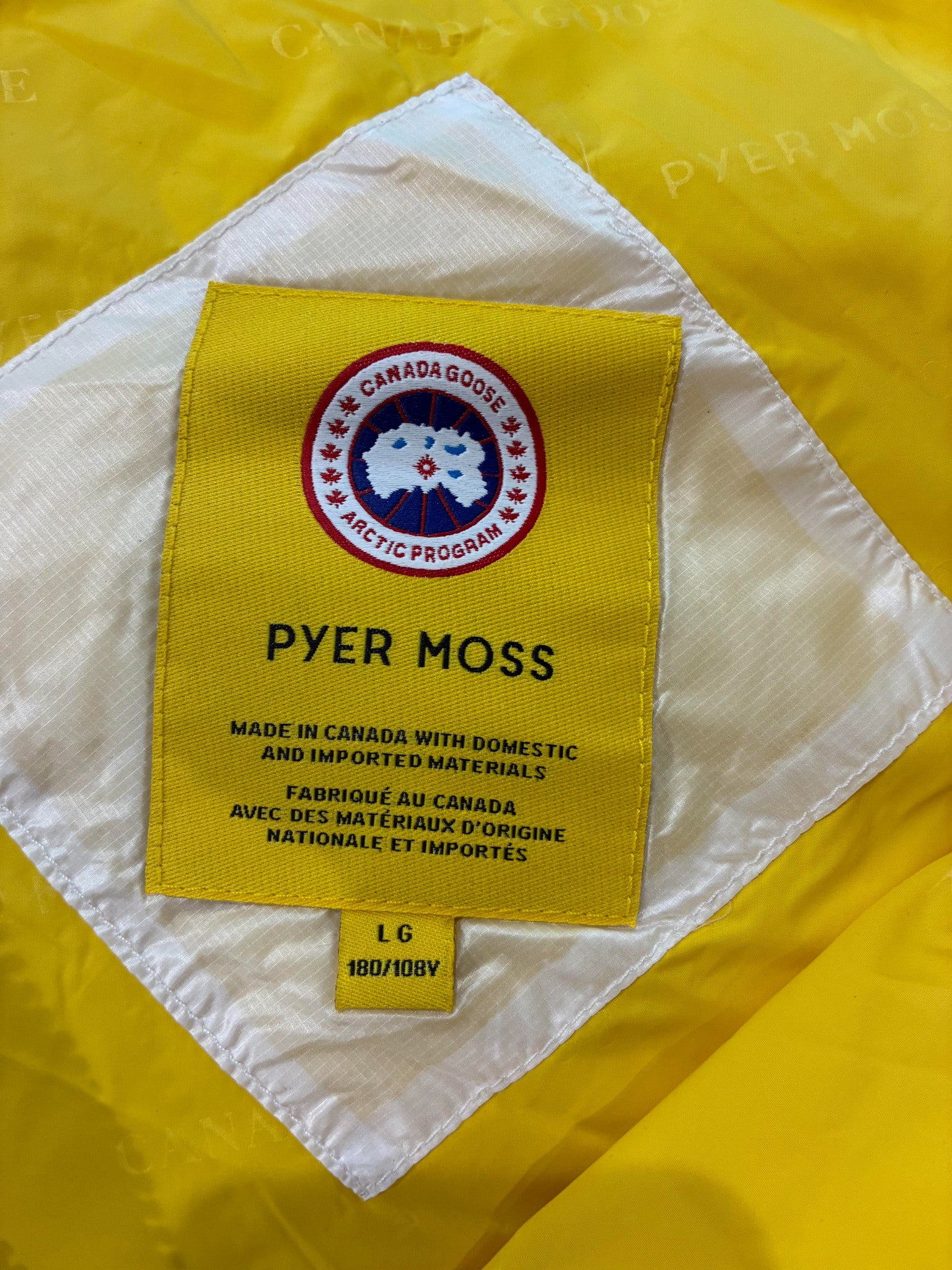 Canada Goose White & Yellow Pyer Moss Vest