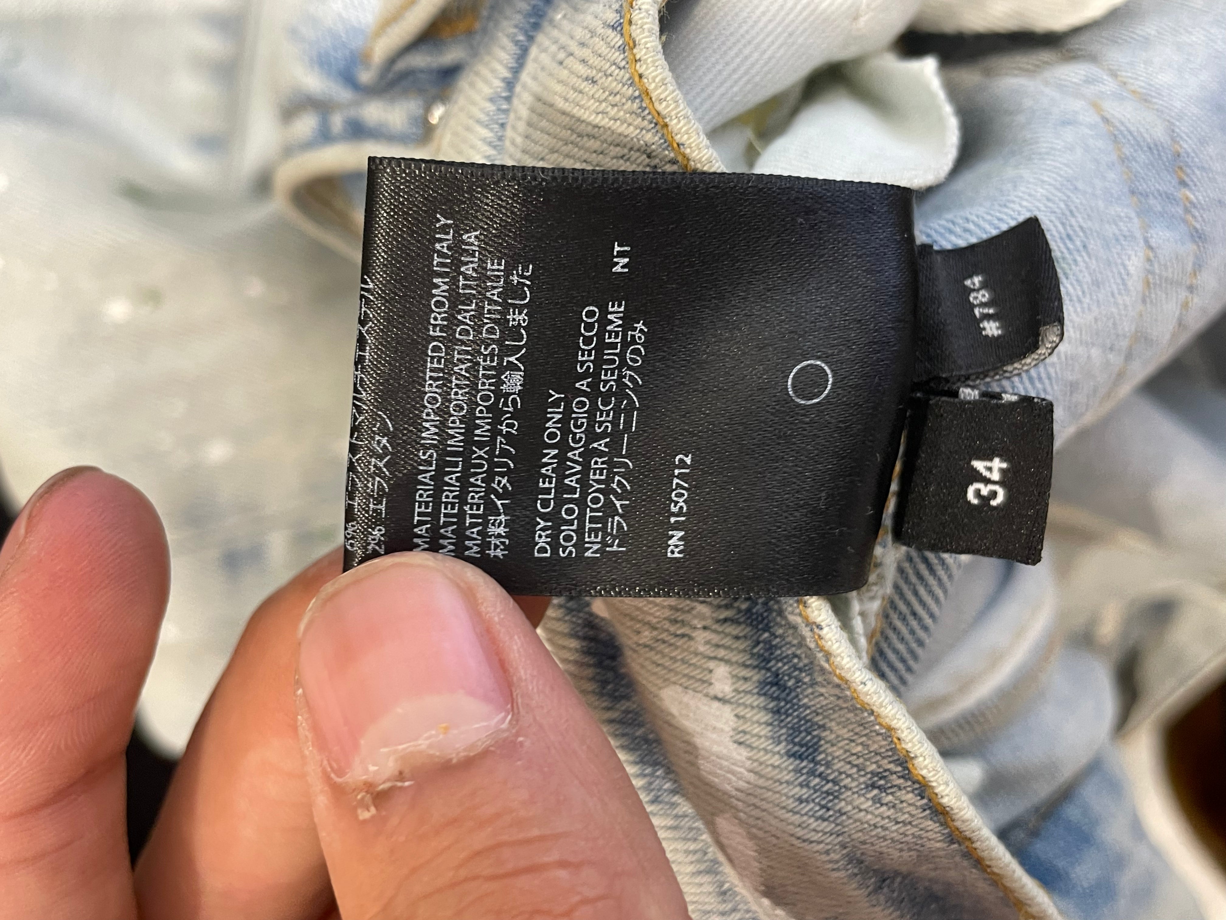 Amiri Jeans Light Wash Green Splatter Used 34