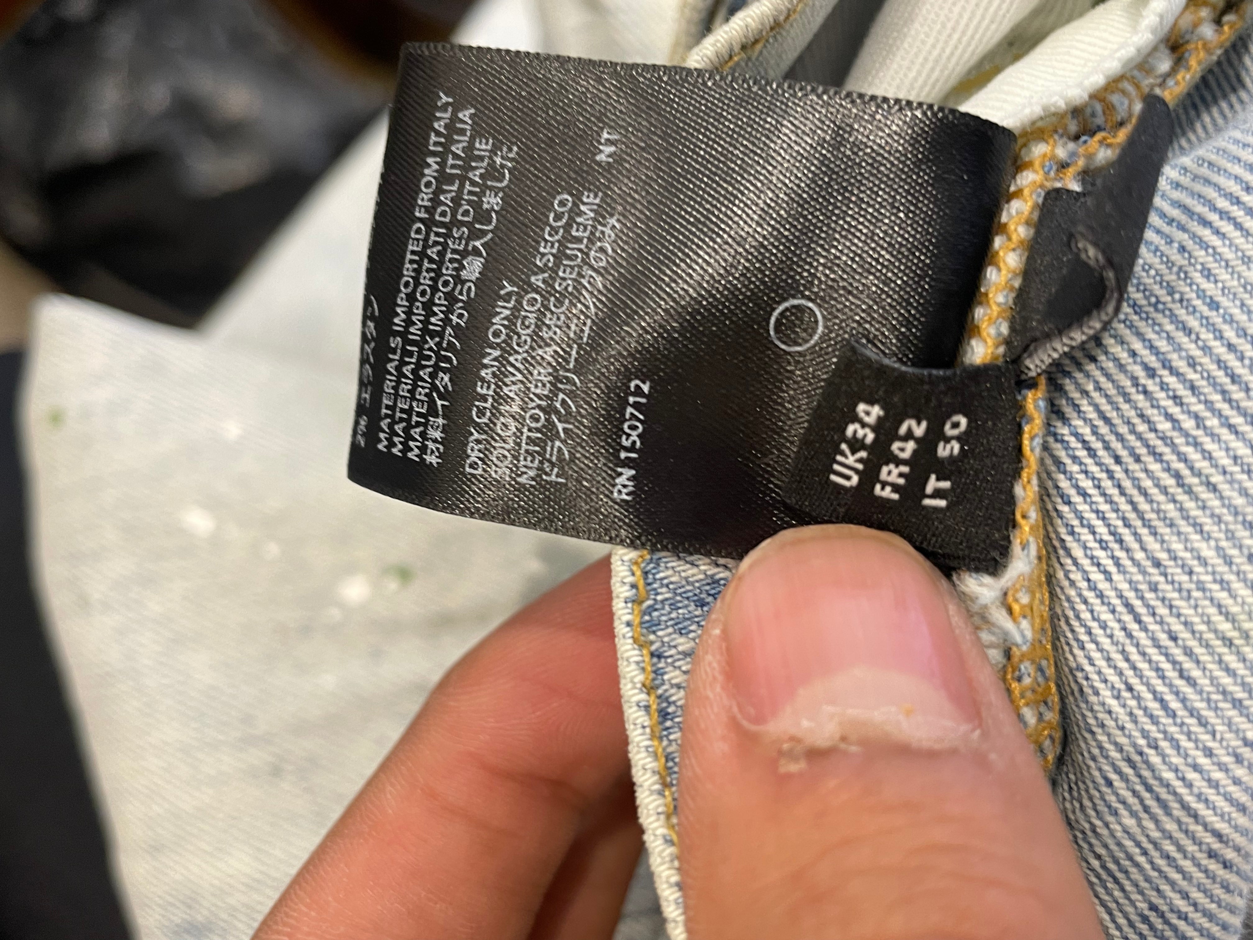 Amiri Jeans Light Wash Green Splatter Used 34