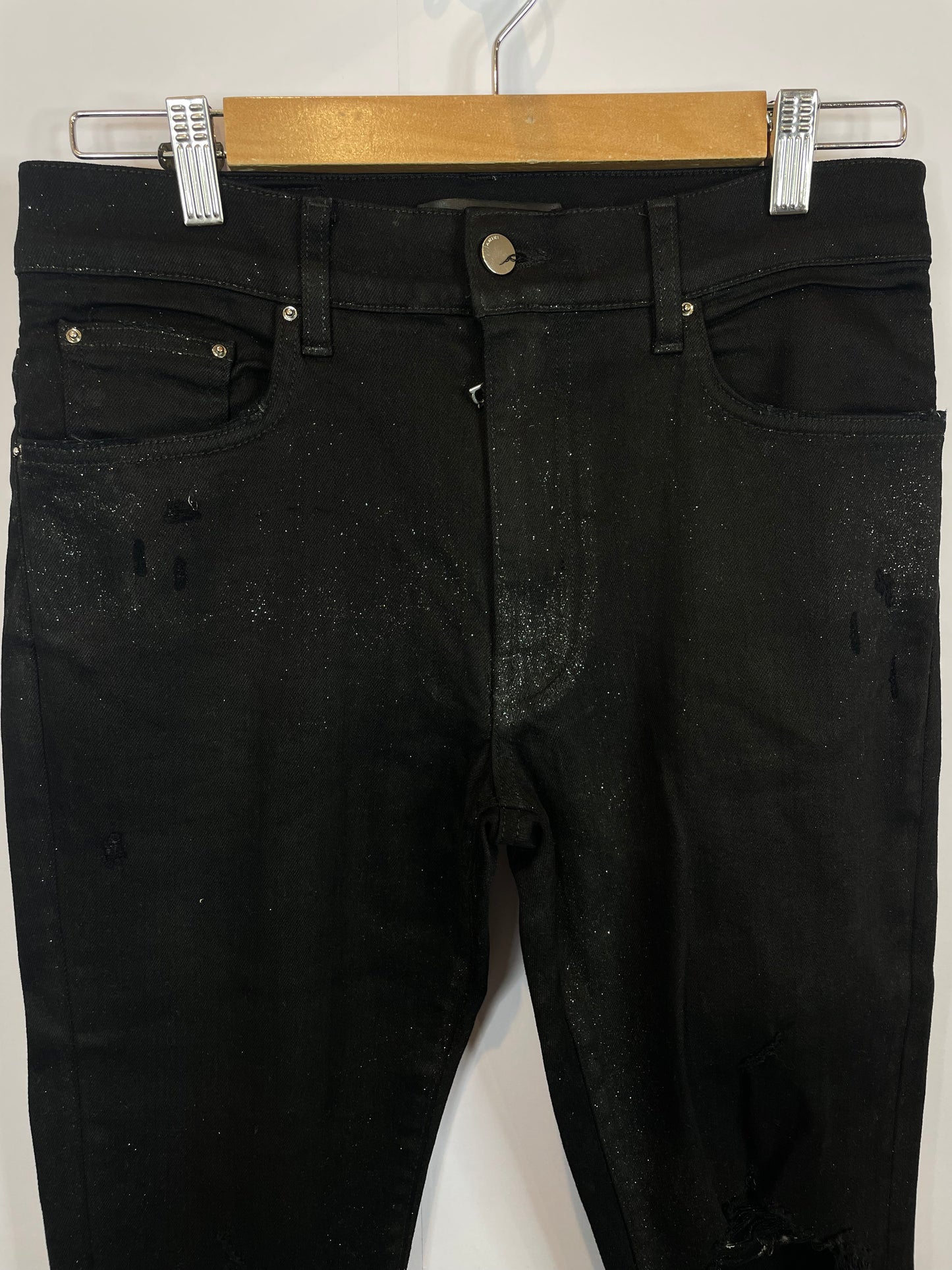 Amiri Jeans Black Glitter Thrasher Used 31