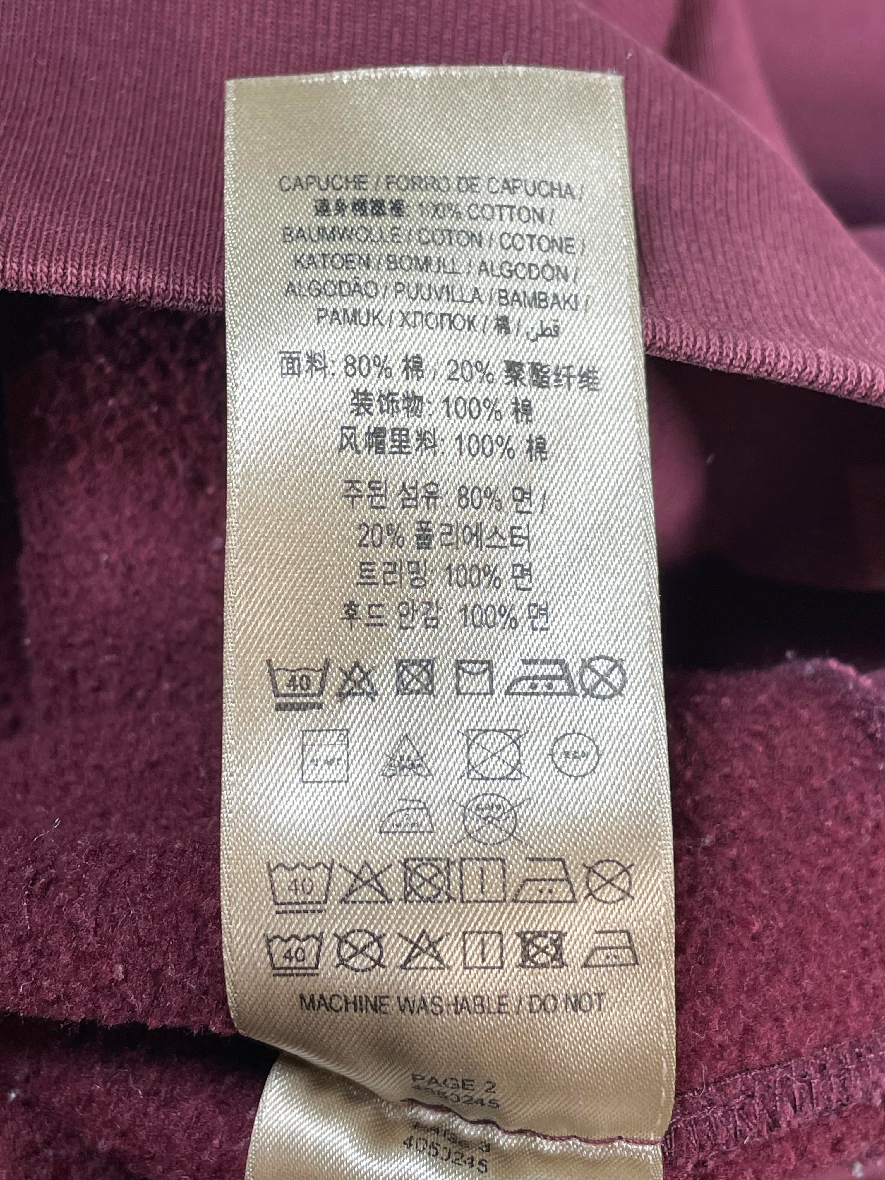 Burberry Monogram Hooded Maroon Zip Up Hoodie