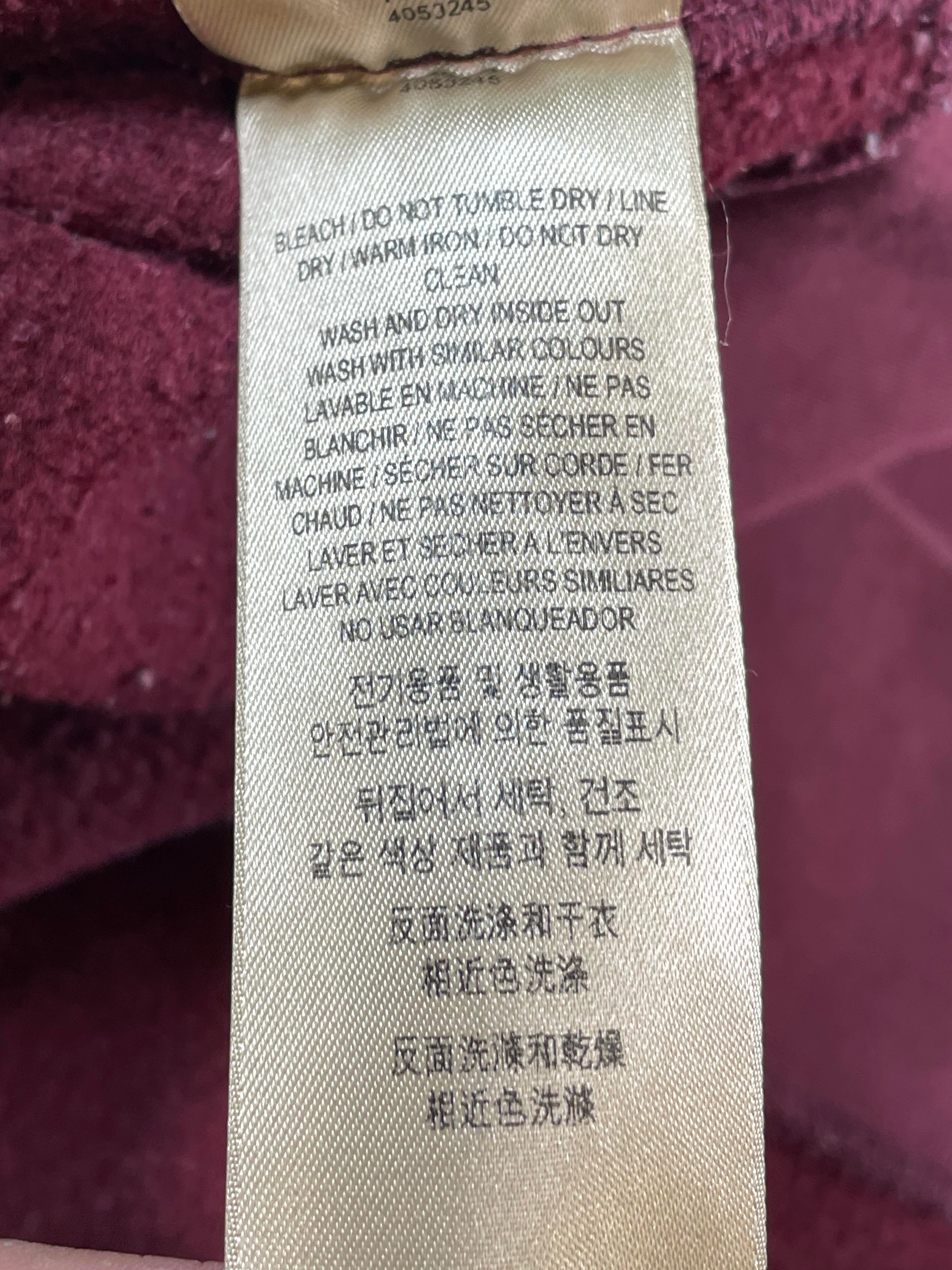 Burberry Monogram Hooded Maroon Zip Up Hoodie