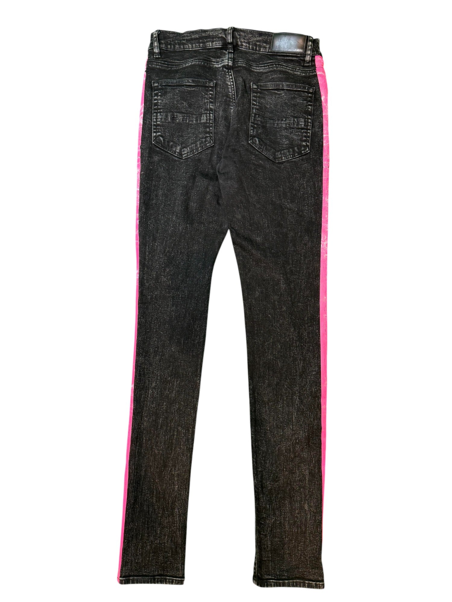 Amiri Pink Stripe Black Jeans