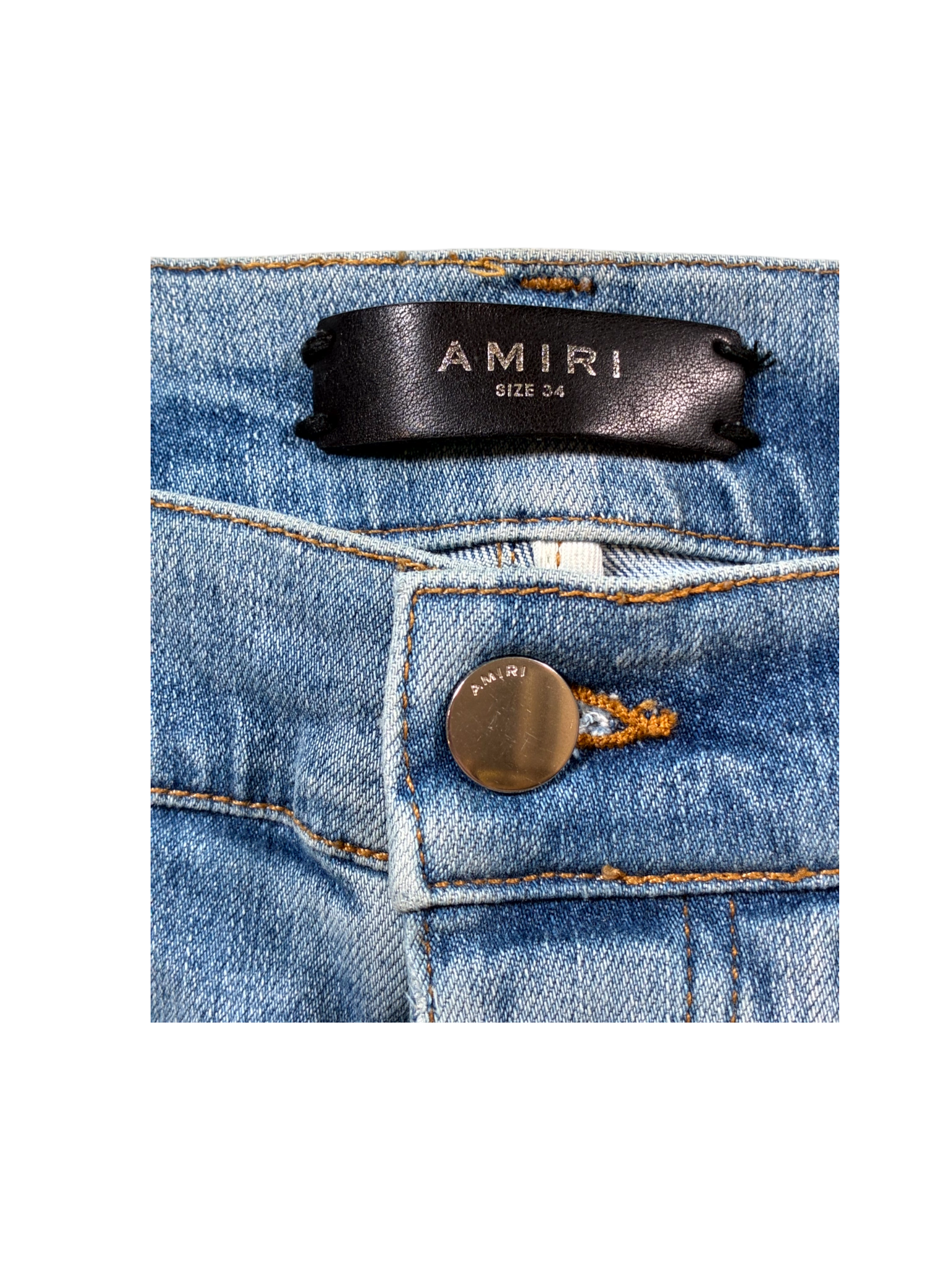 Amiri MX1 Map Patch Light Wash Jeans
