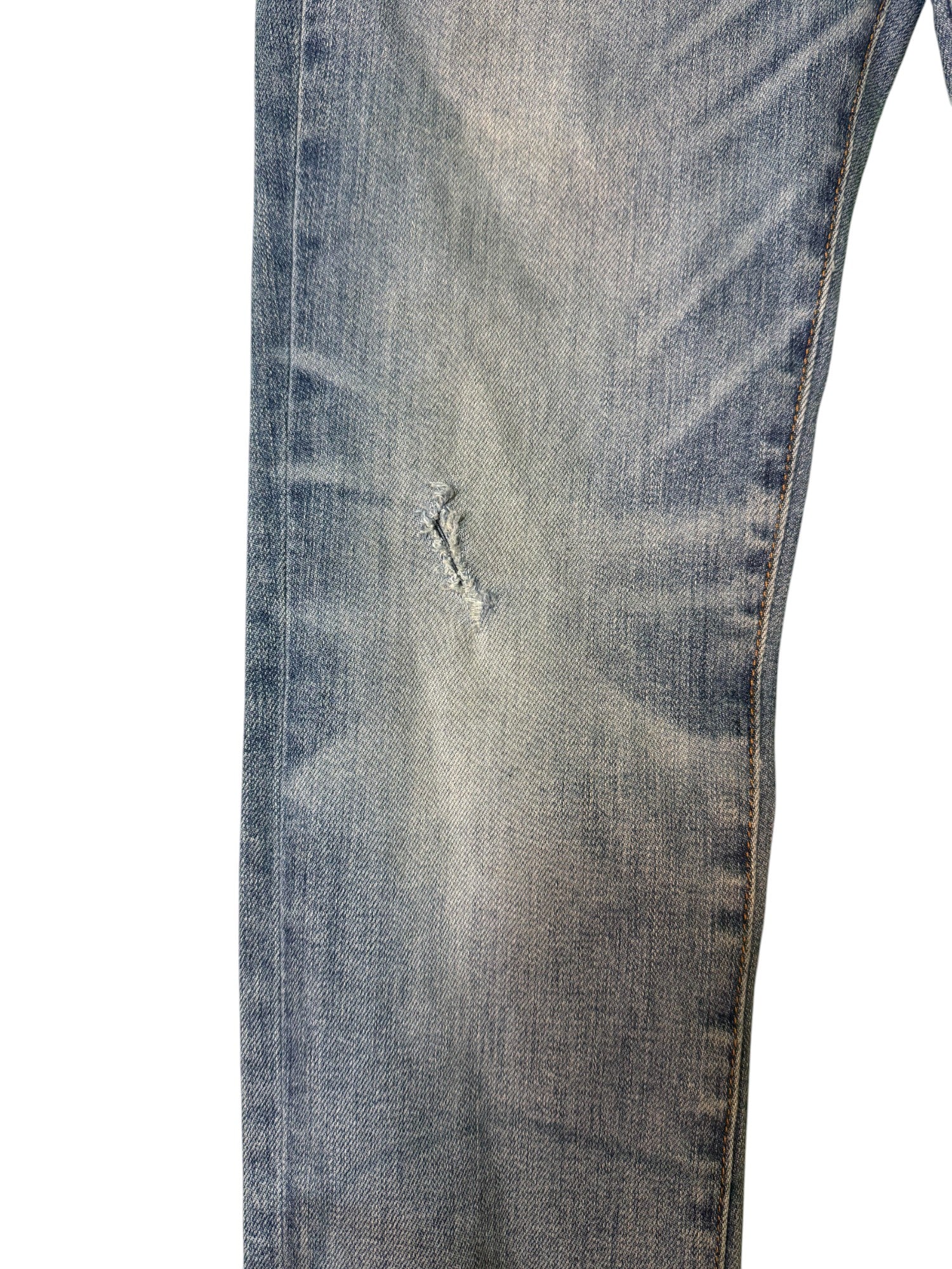 Amiri Knee Rip Light Wash Blue Jeans